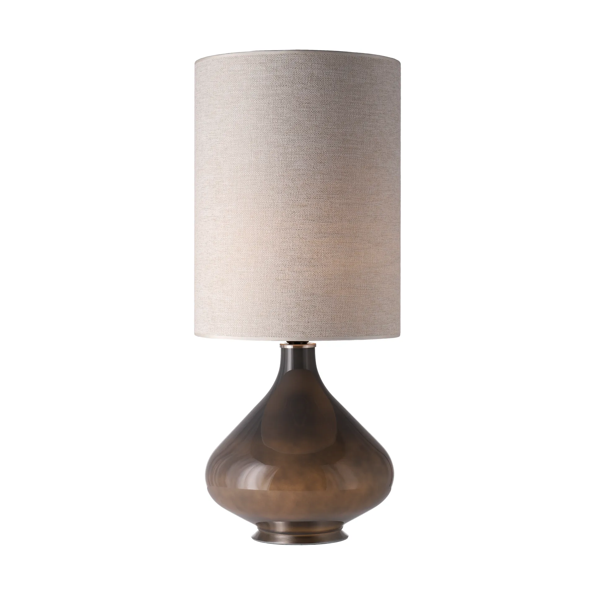 Flavia Tischleuchte grauer Lampenfuß, London Beige L Flavia Lamps