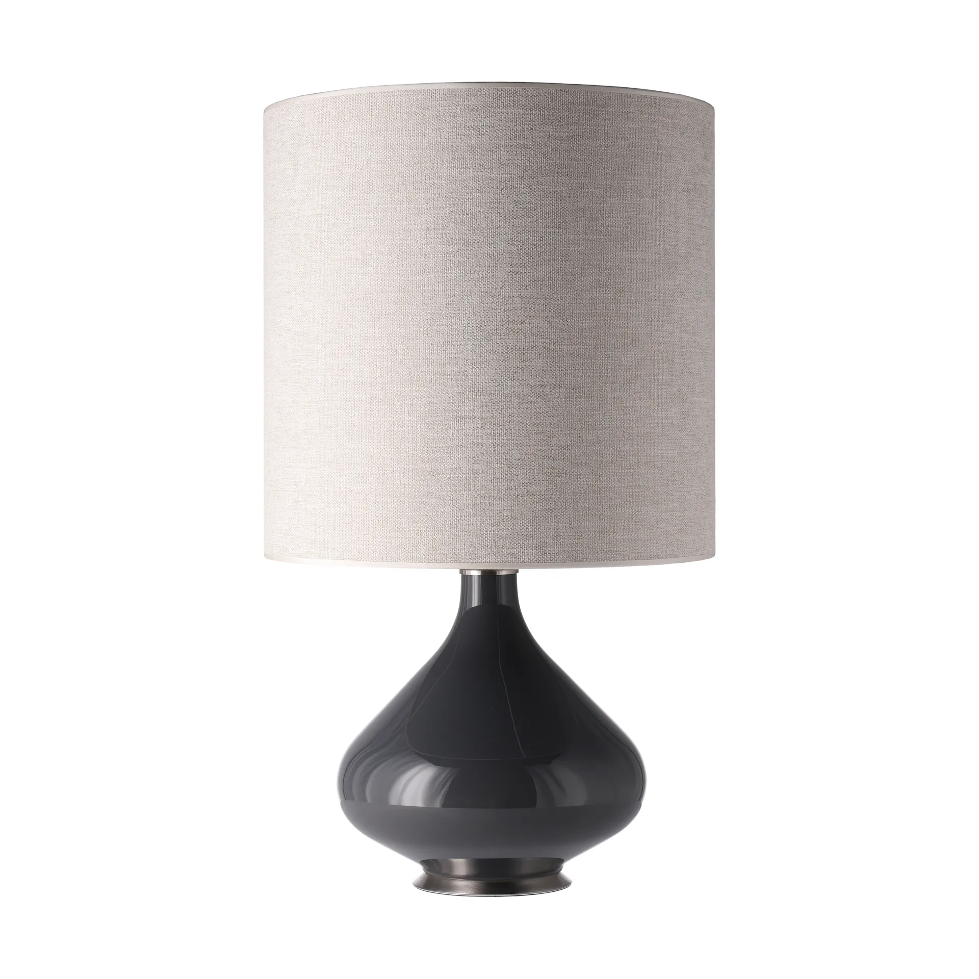 Flavia Tischleuchte grauer Lampenfuß, London Beige M Flavia Lamps