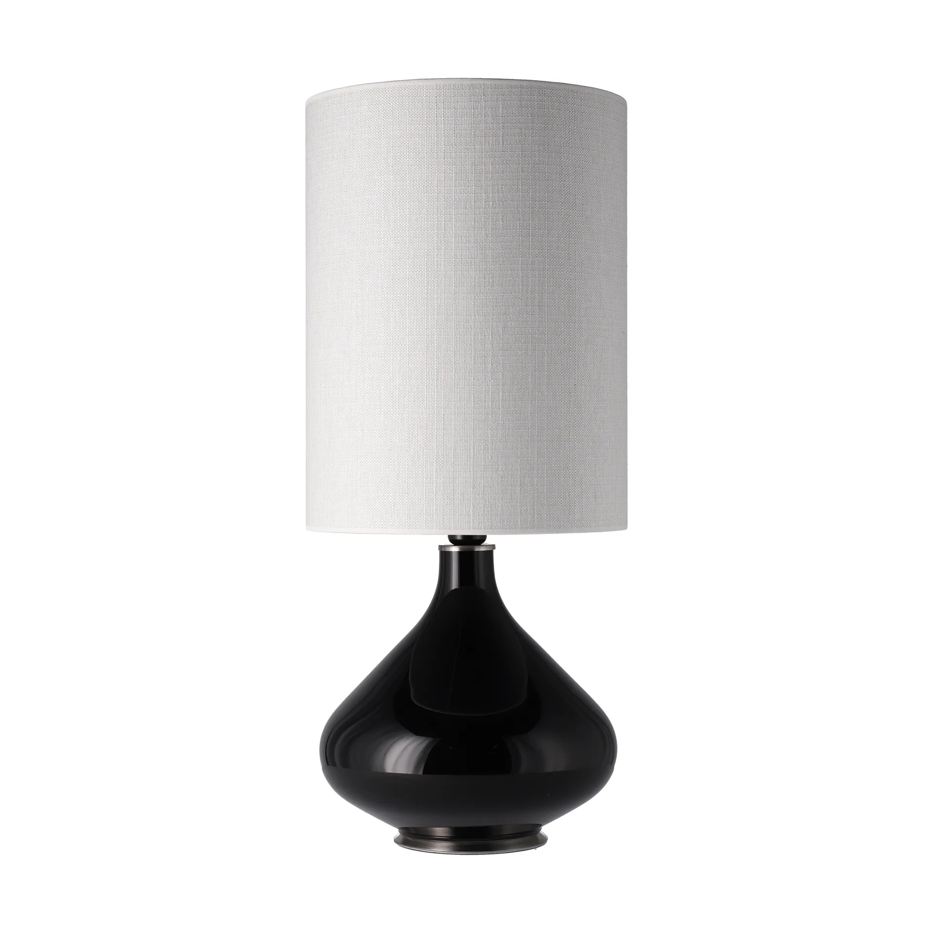 Flavia Tischleuchte schwarzer Lampenfuß, Babel Beige L Flavia Lamps