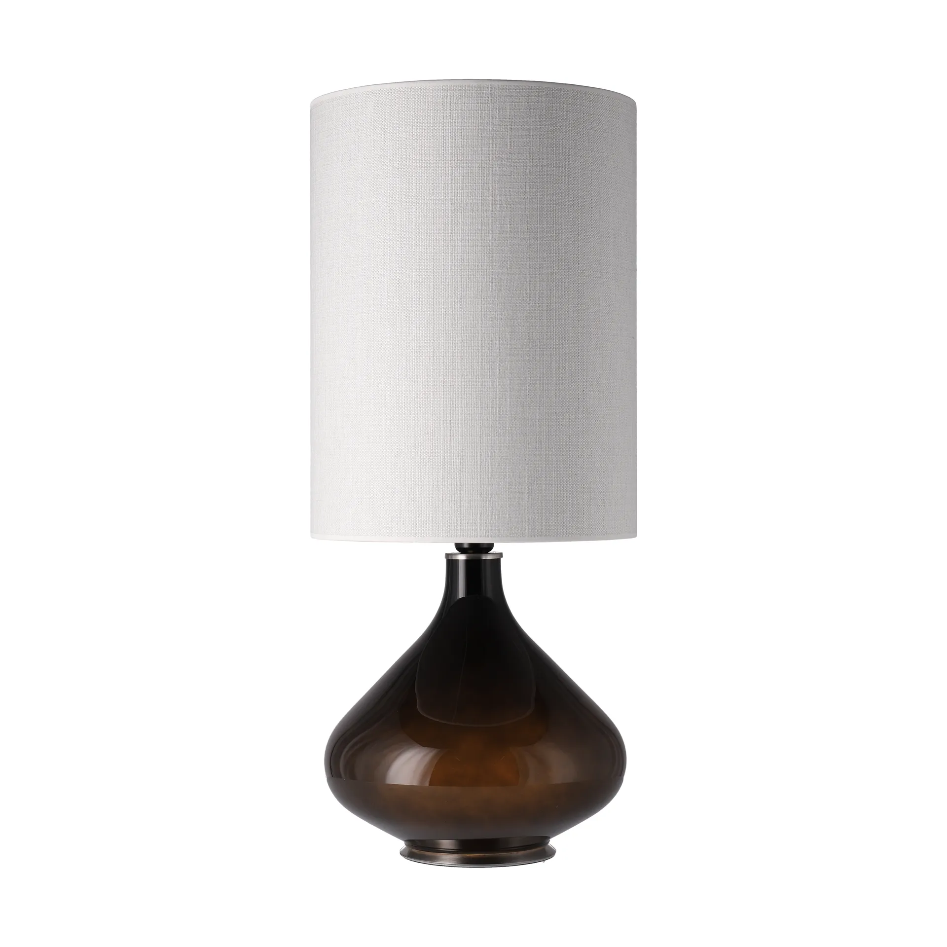 Flavia Tischleuchte schwarzer Lampenfuß, Babel Beige L Flavia Lamps