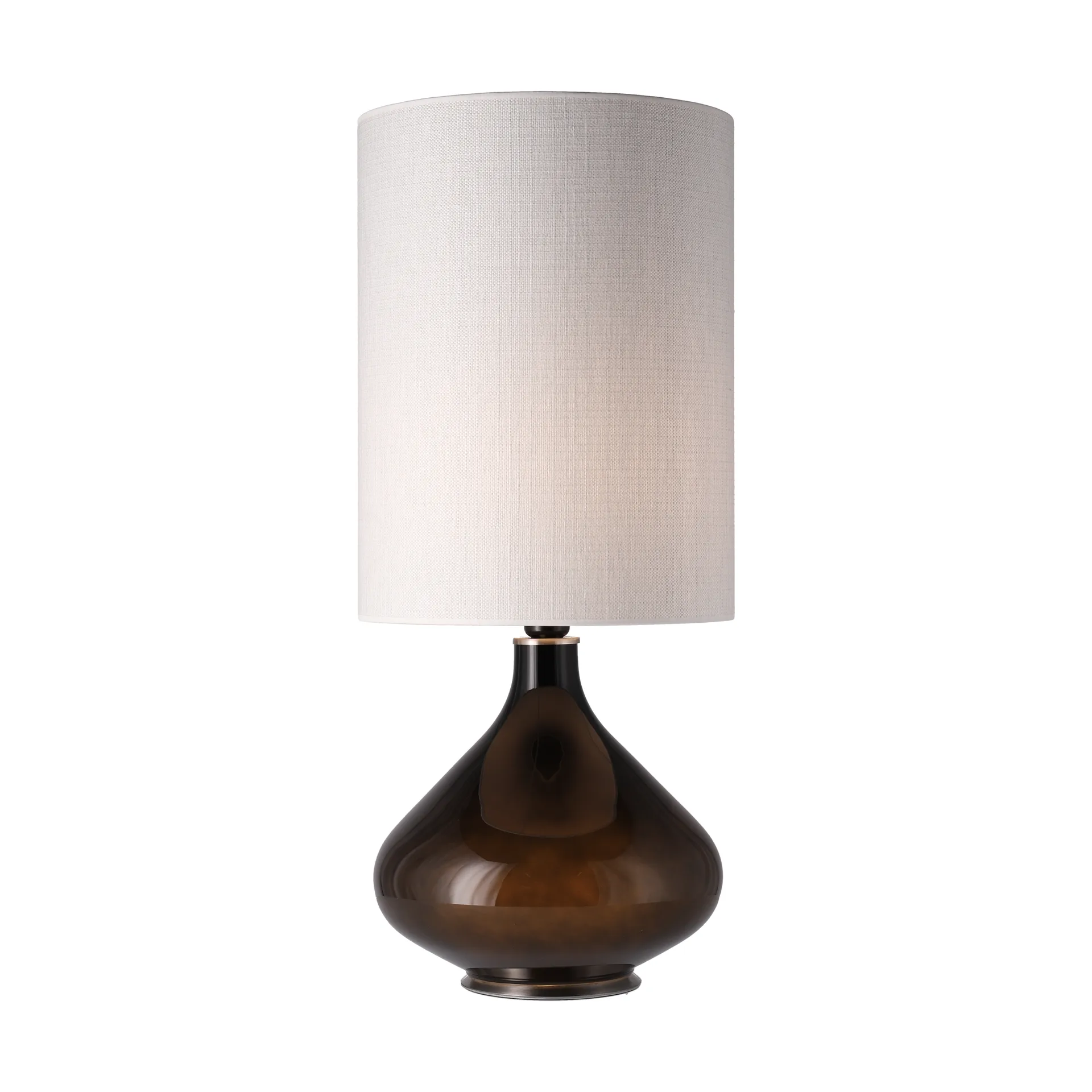 Flavia Tischleuchte schwarzer Lampenfuß, Babel Beige L Flavia Lamps