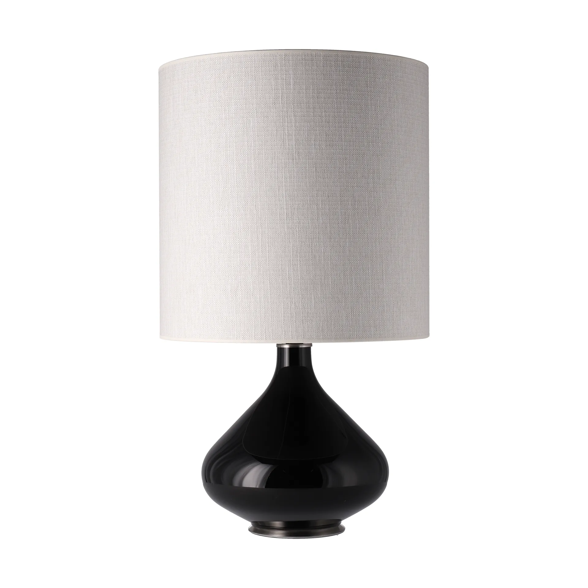 Flavia Tischleuchte schwarzer Lampenfuß, Babel Beige M Flavia Lamps