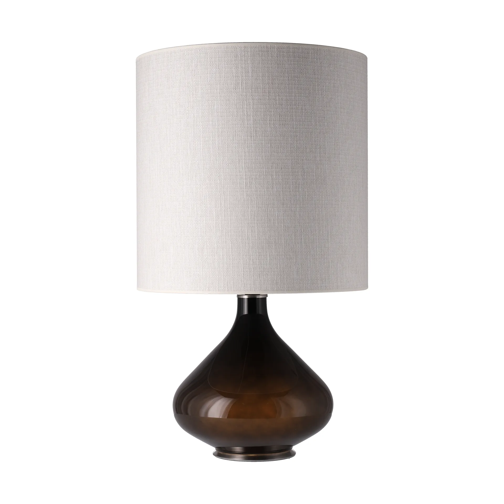 Flavia Tischleuchte schwarzer Lampenfuß, Babel Beige M Flavia Lamps