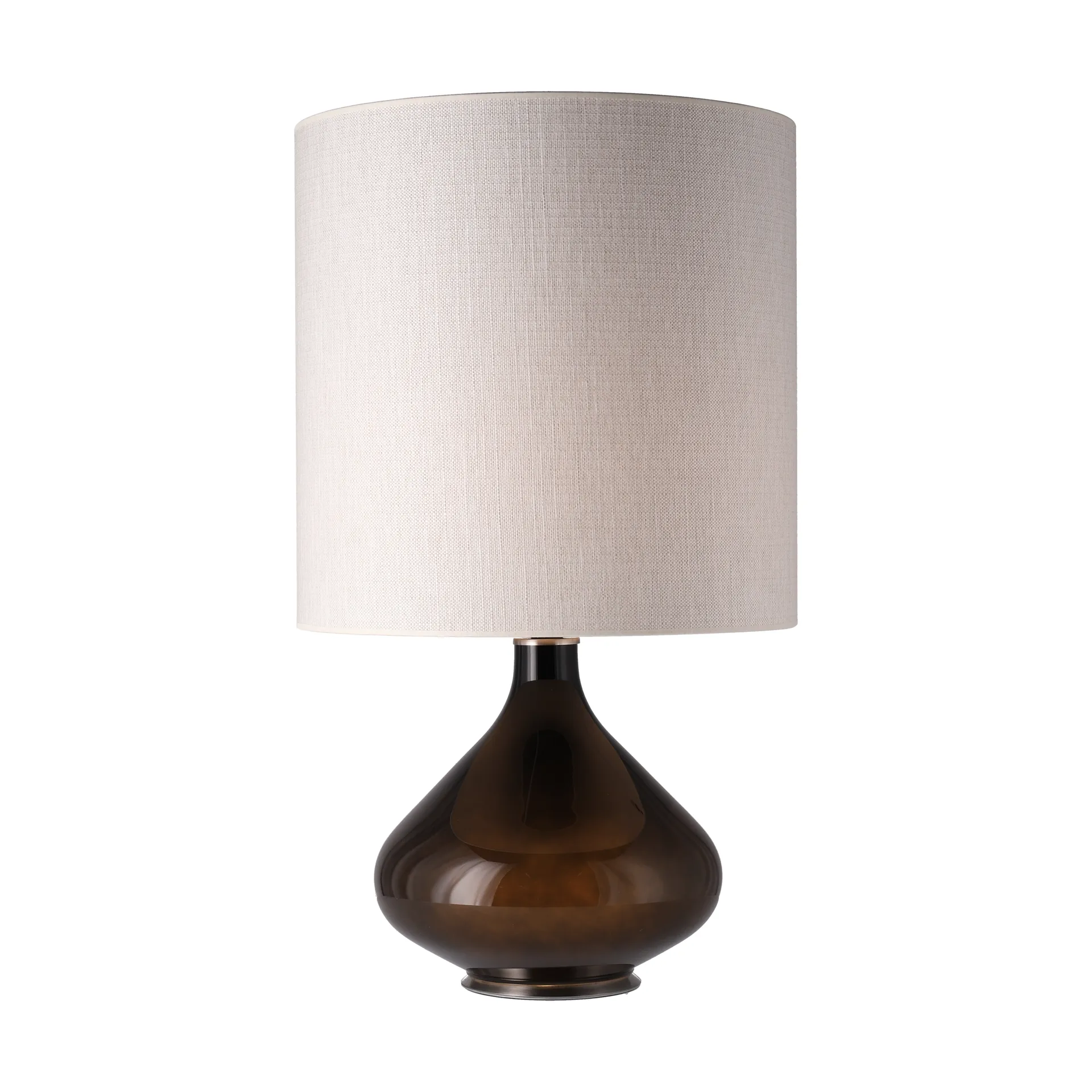 Flavia Tischleuchte schwarzer Lampenfuß, Babel Beige M Flavia Lamps
