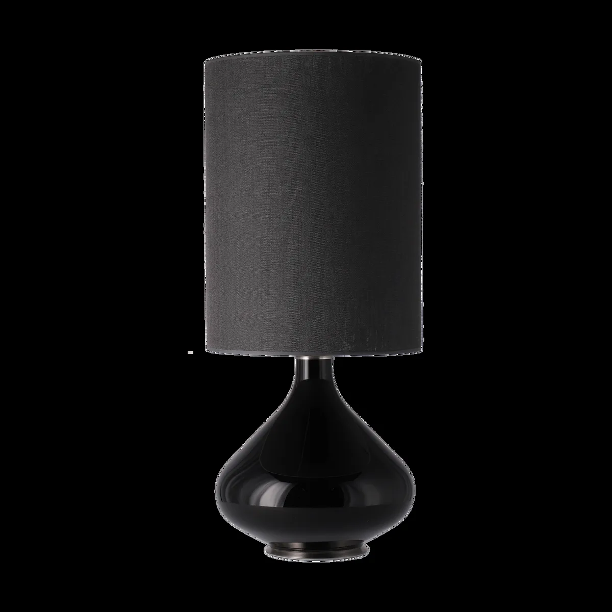 Flavia Lamps Flavia Tischleuchte schwarzer Lampenfuß Lino Negro L