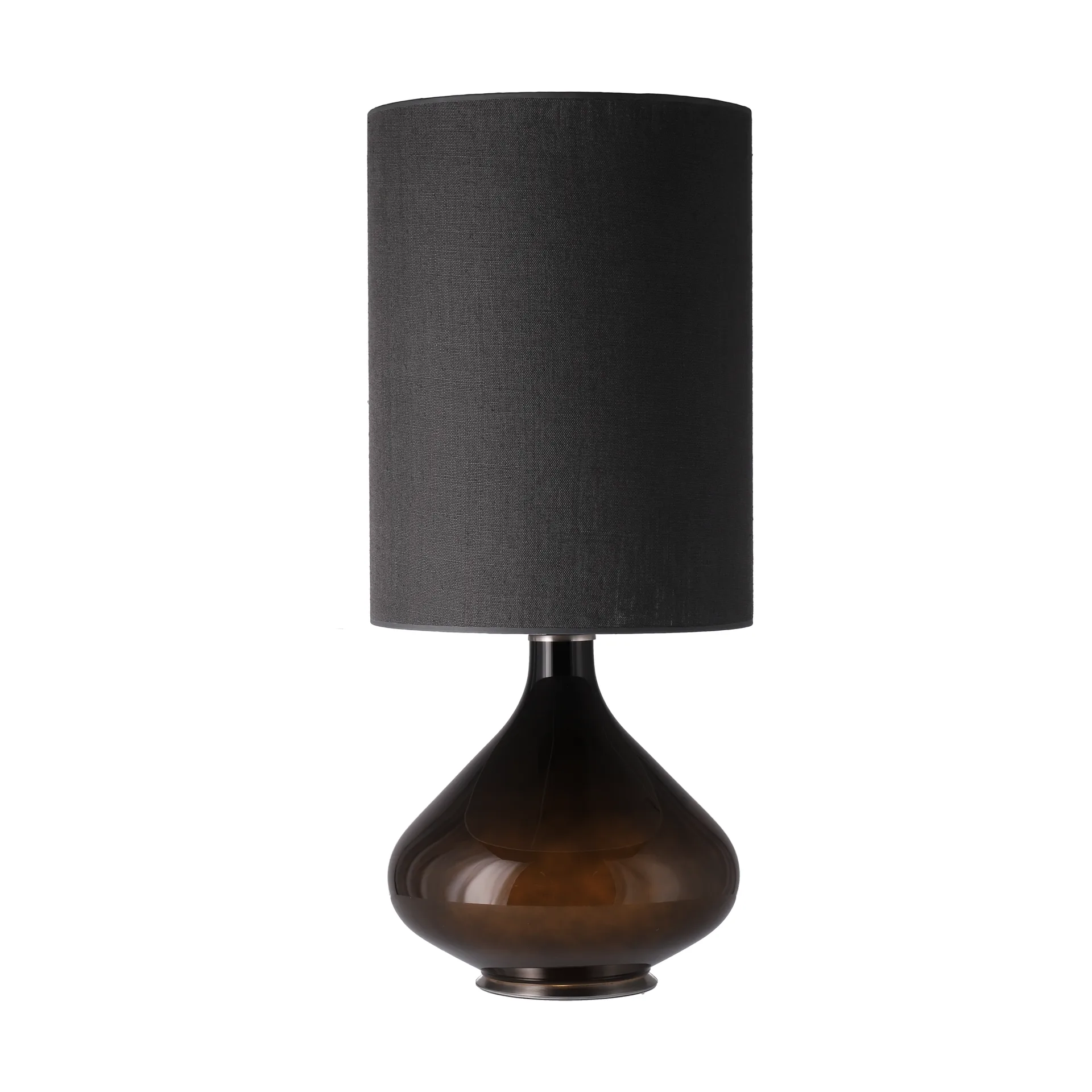 Flavia Tischleuchte schwarzer Lampenfuß, Lino Negro L Flavia Lamps