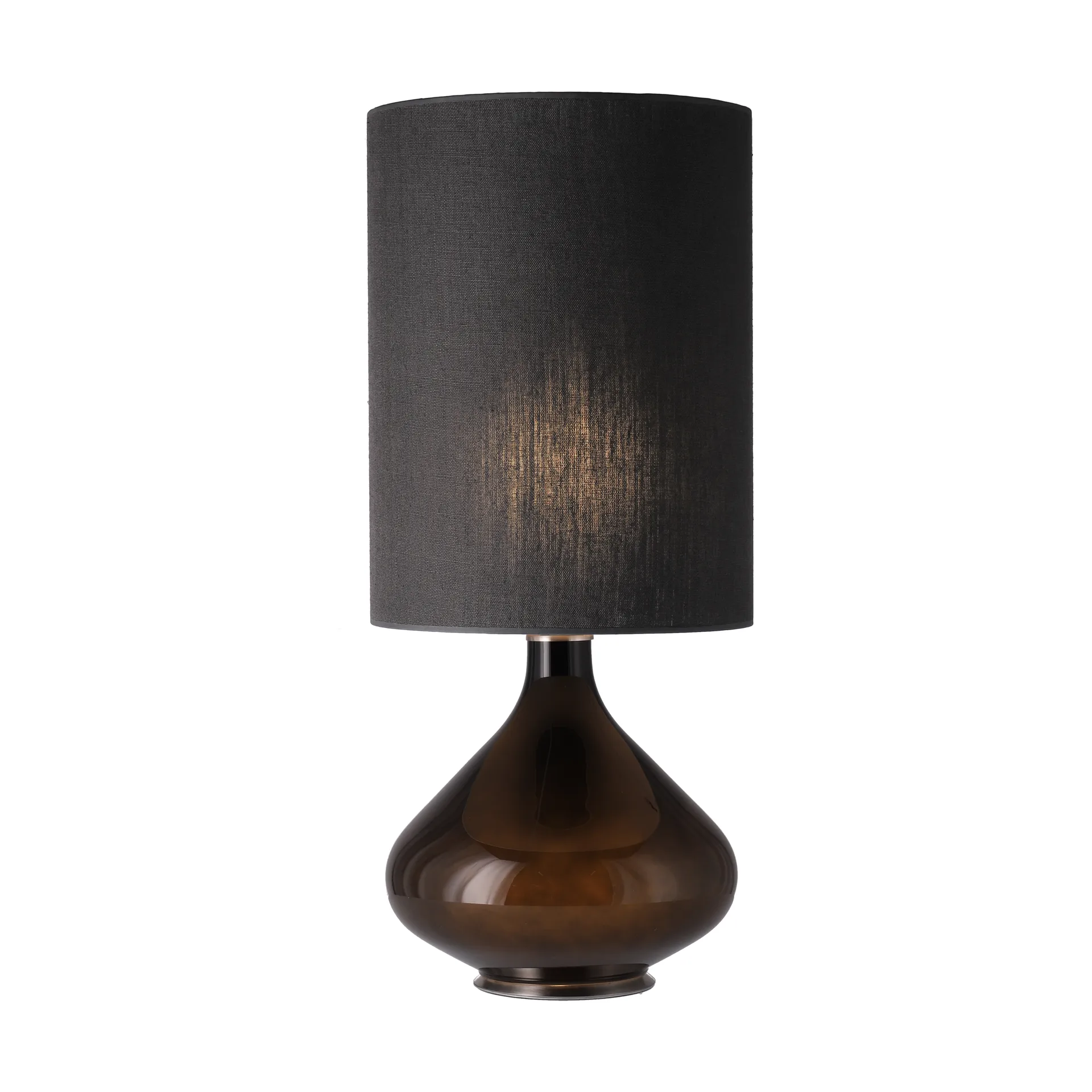 Flavia Tischleuchte schwarzer Lampenfuß, Lino Negro L Flavia Lamps