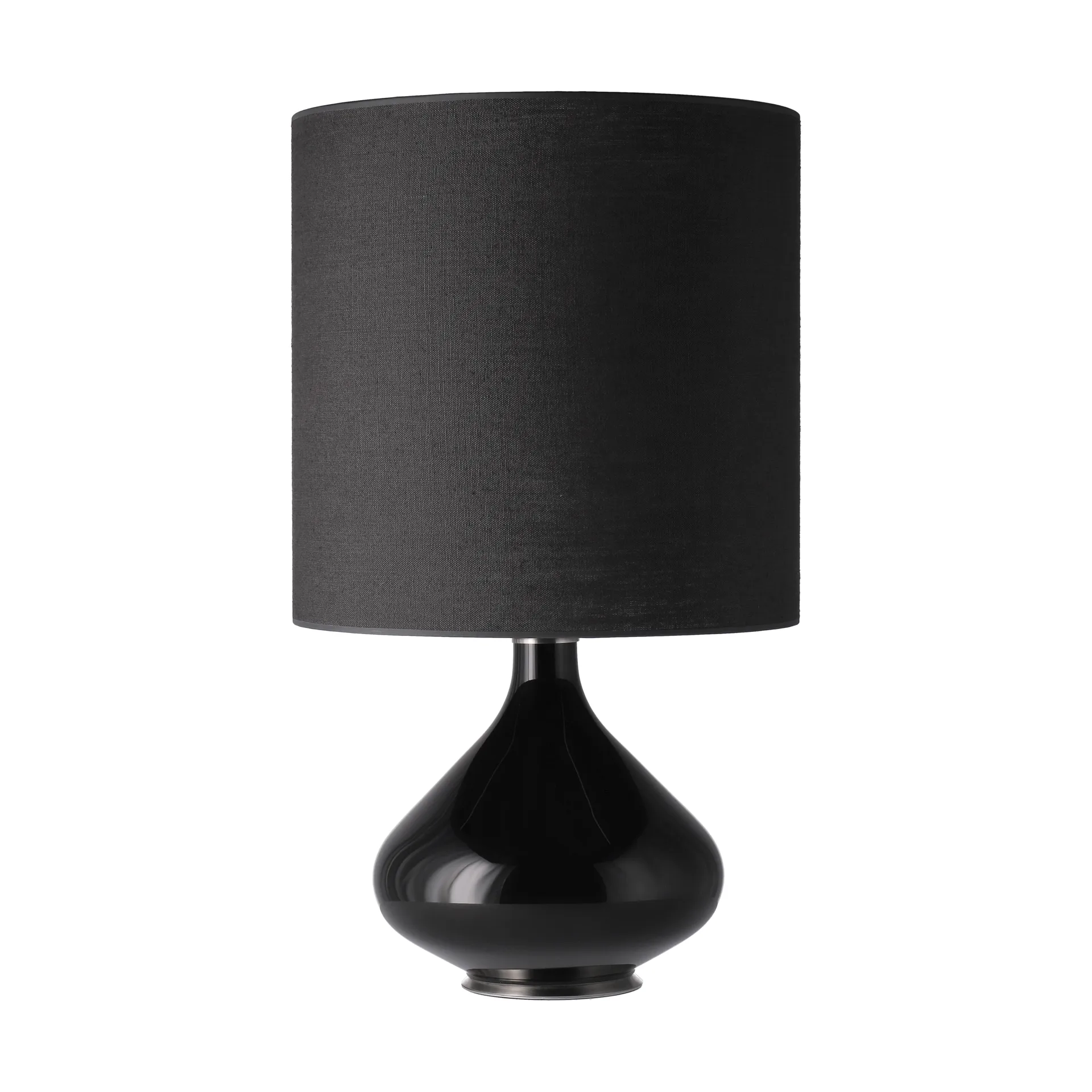 Flavia Tischleuchte schwarzer Lampenfuß, Lino Negro M Flavia Lamps