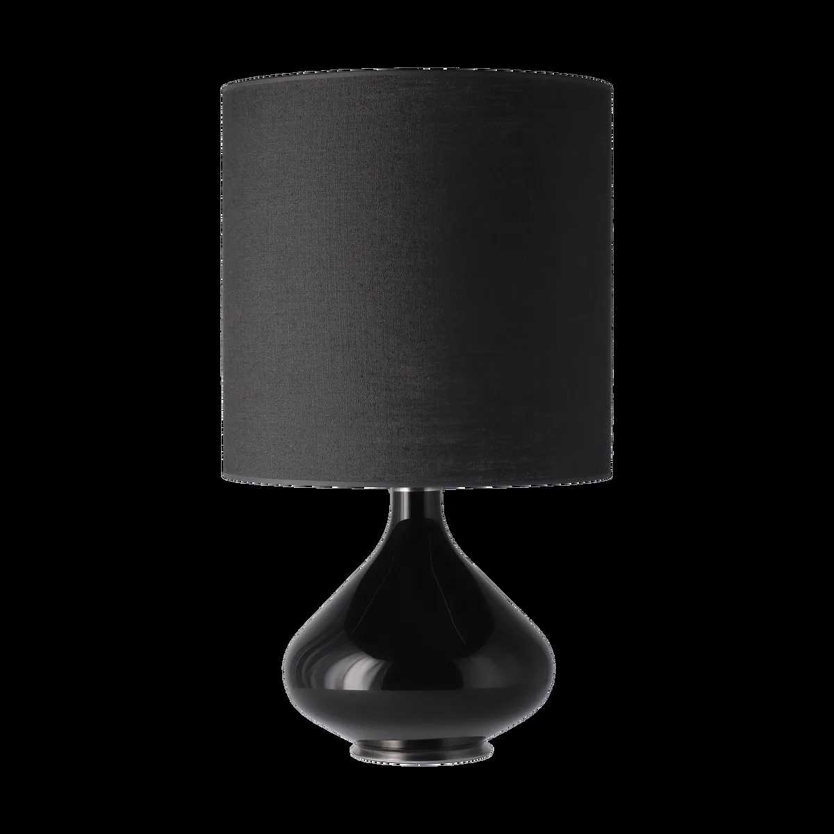 Flavia Lamps Flavia Tischleuchte schwarzer Lampenfuß Lino Negro M