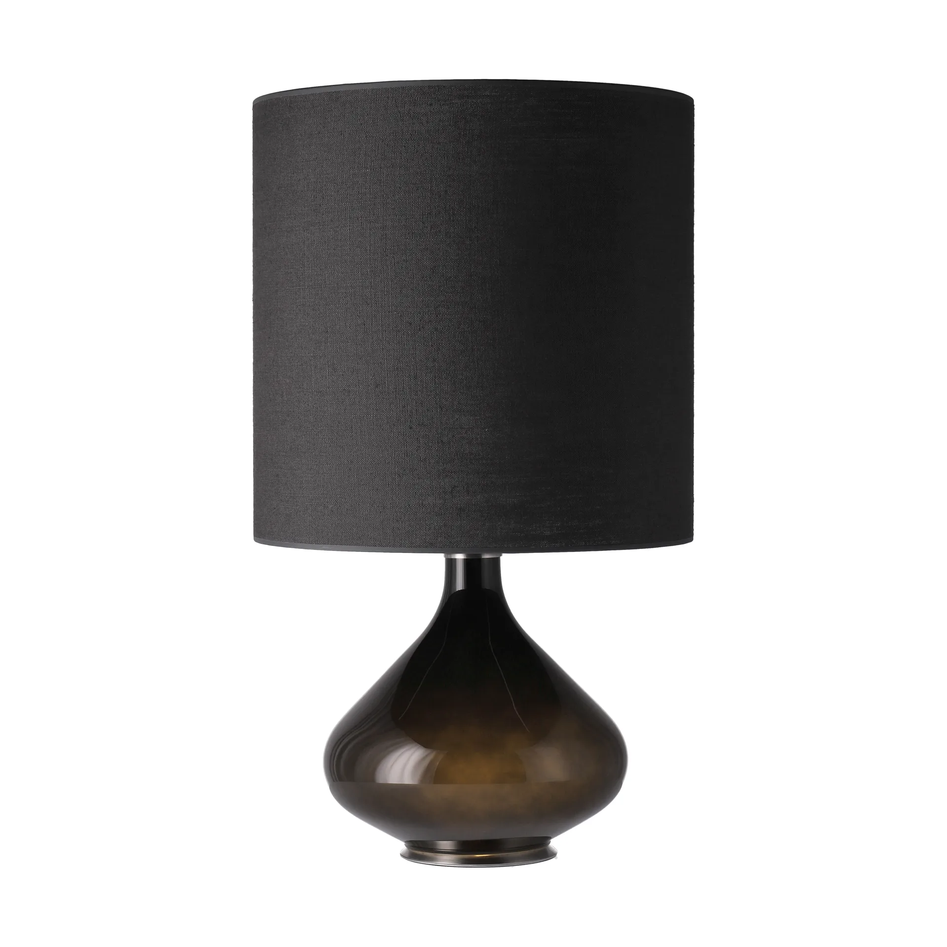 Flavia Tischleuchte schwarzer Lampenfuß, Lino Negro M Flavia Lamps
