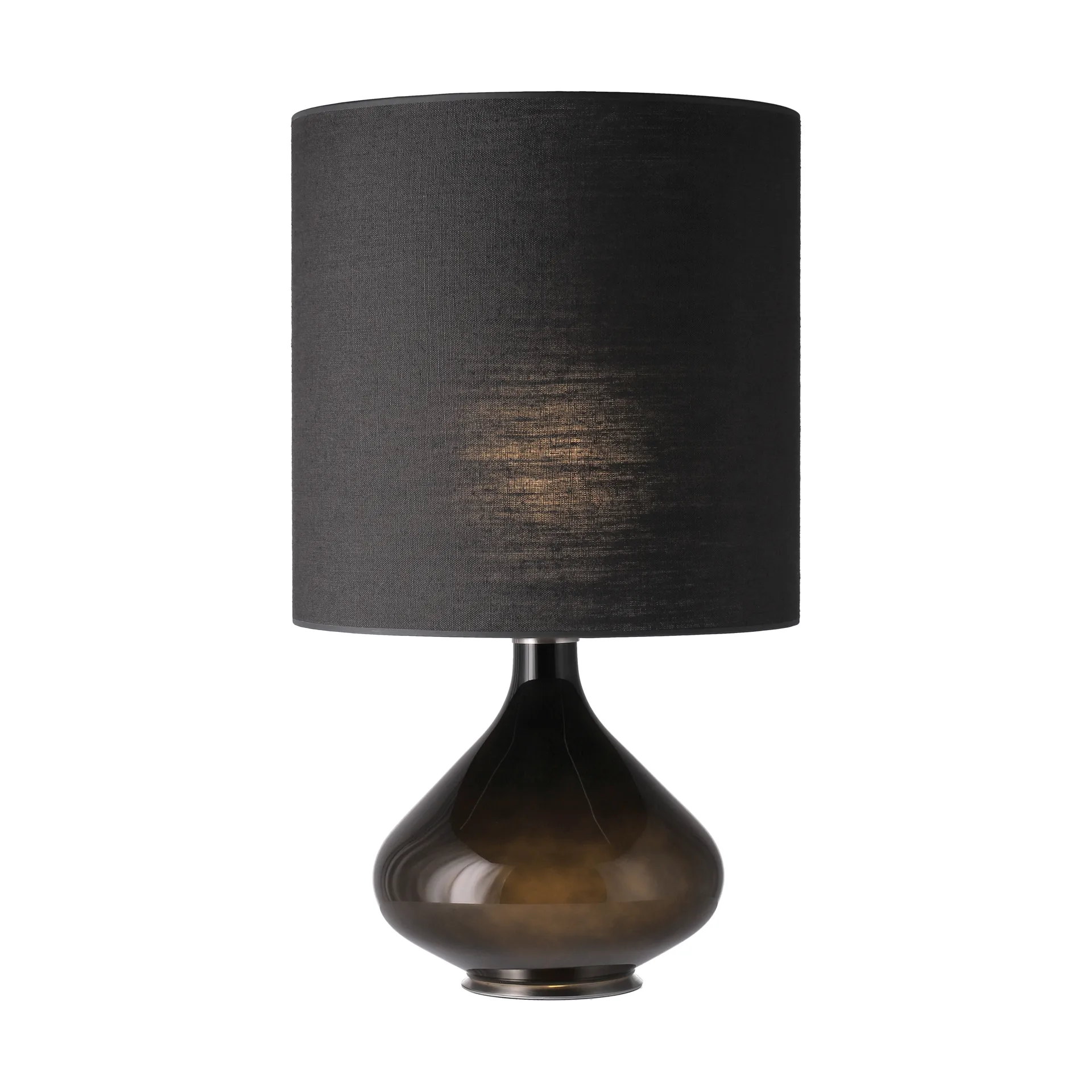 Flavia Tischleuchte schwarzer Lampenfuß, Lino Negro M Flavia Lamps