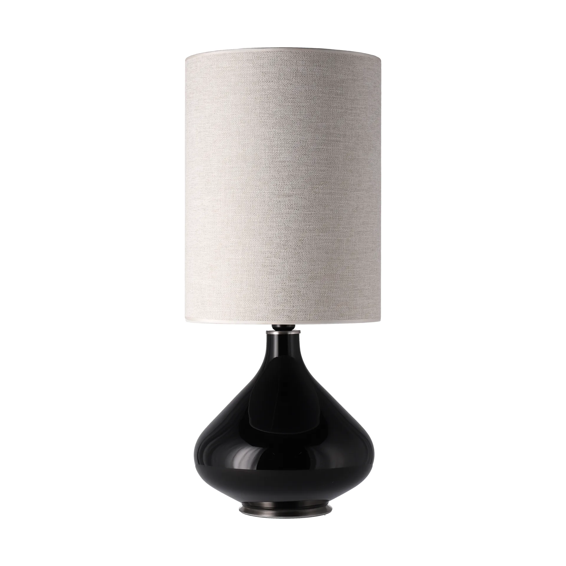 Flavia Tischleuchte schwarzer Lampenfuß, London Beige L Flavia Lamps
