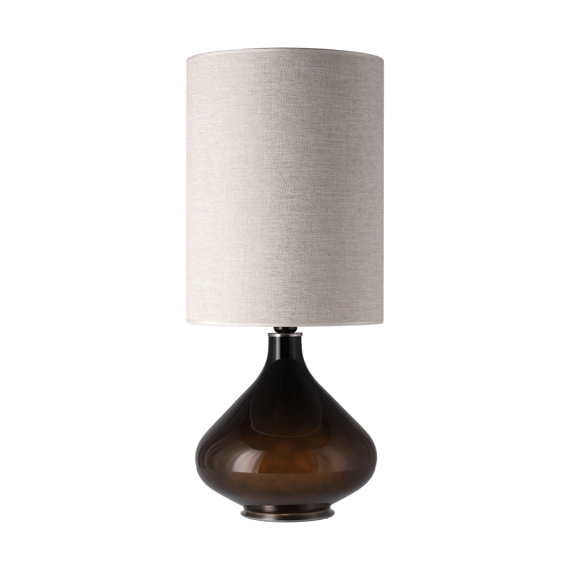 Flavia Tischleuchte schwarzer Lampenfuß, London Beige L Flavia Lamps