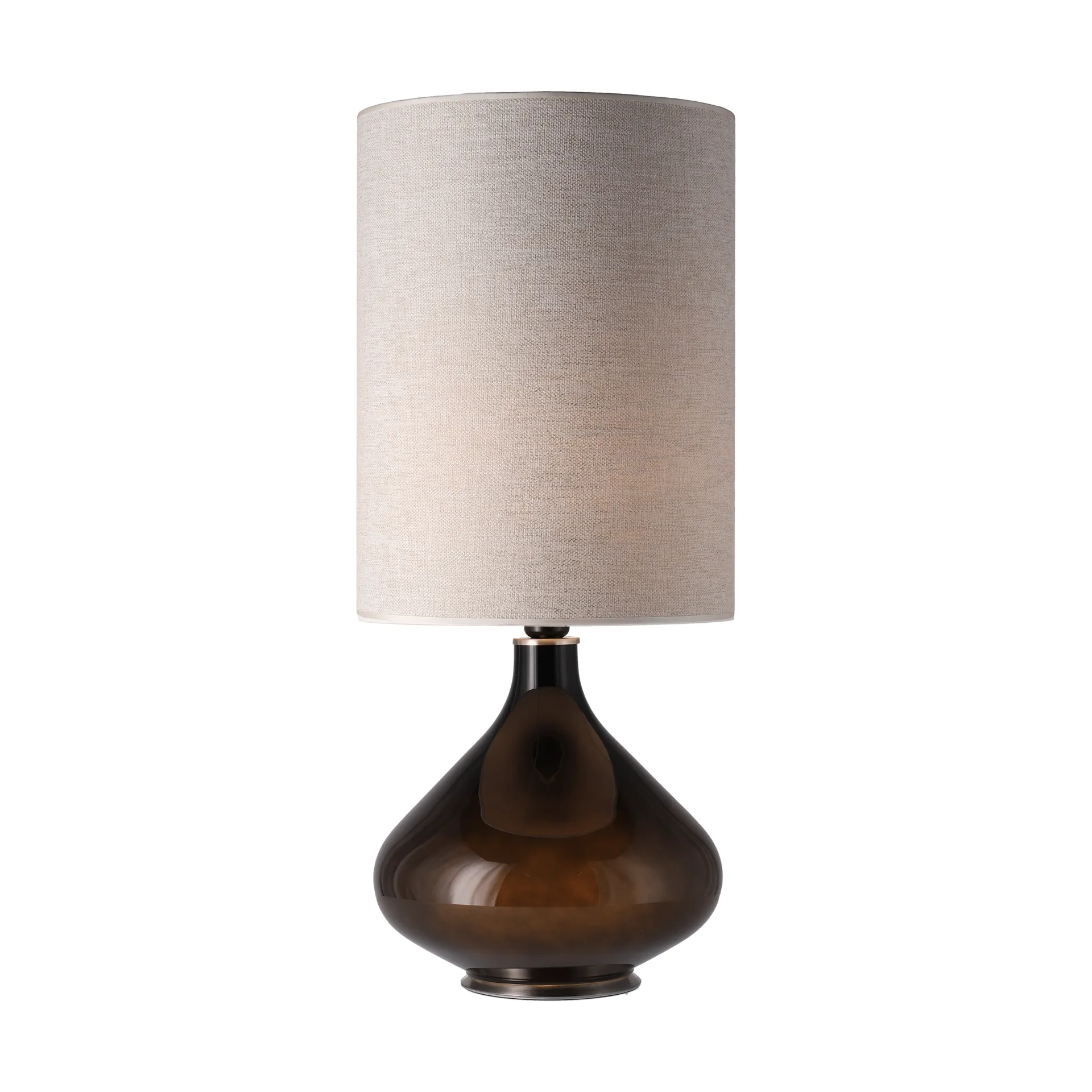 Flavia Tischleuchte schwarzer Lampenfuß, London Beige L Flavia Lamps