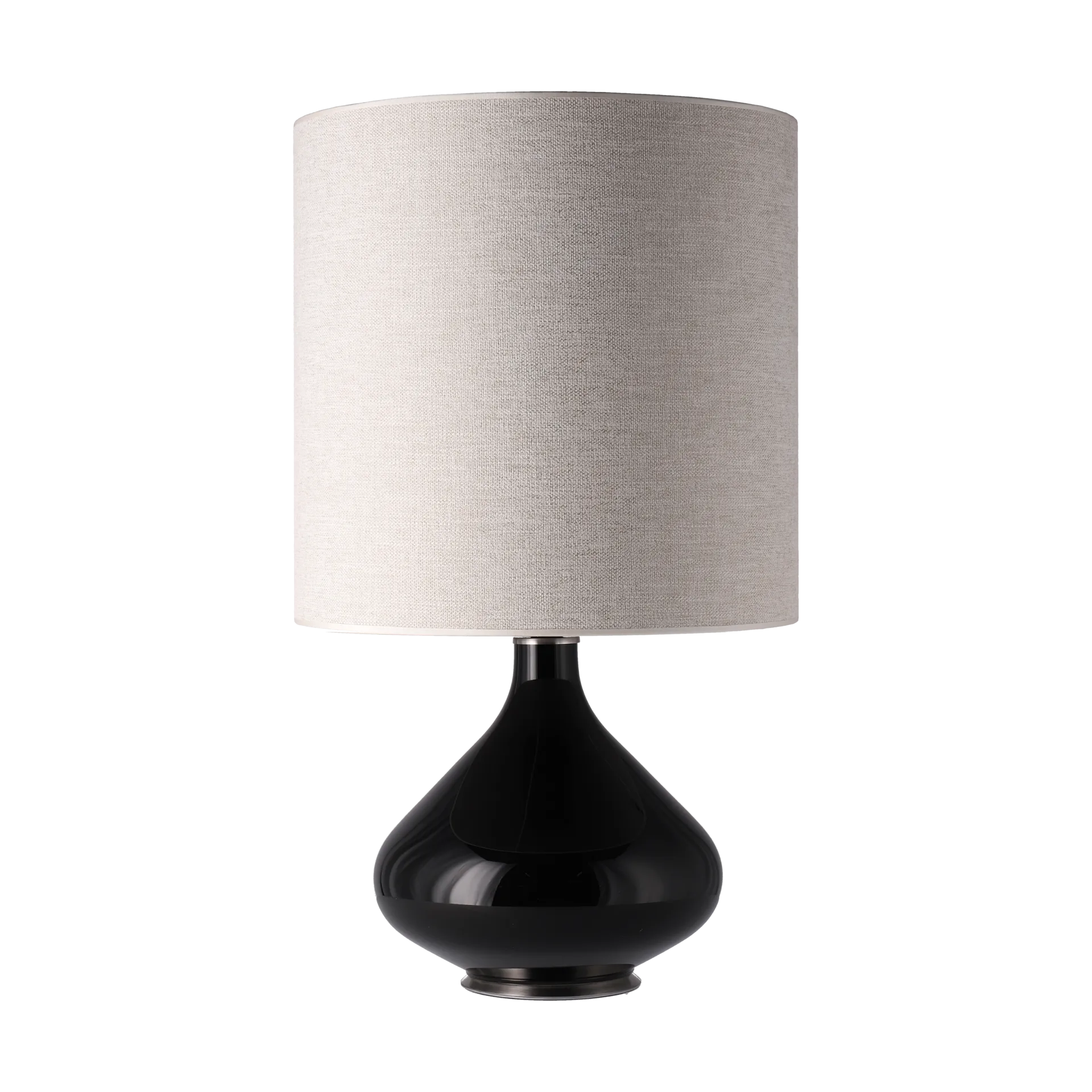 Flavia Tischleuchte schwarzer Lampenfuß, London Beige M Flavia Lamps