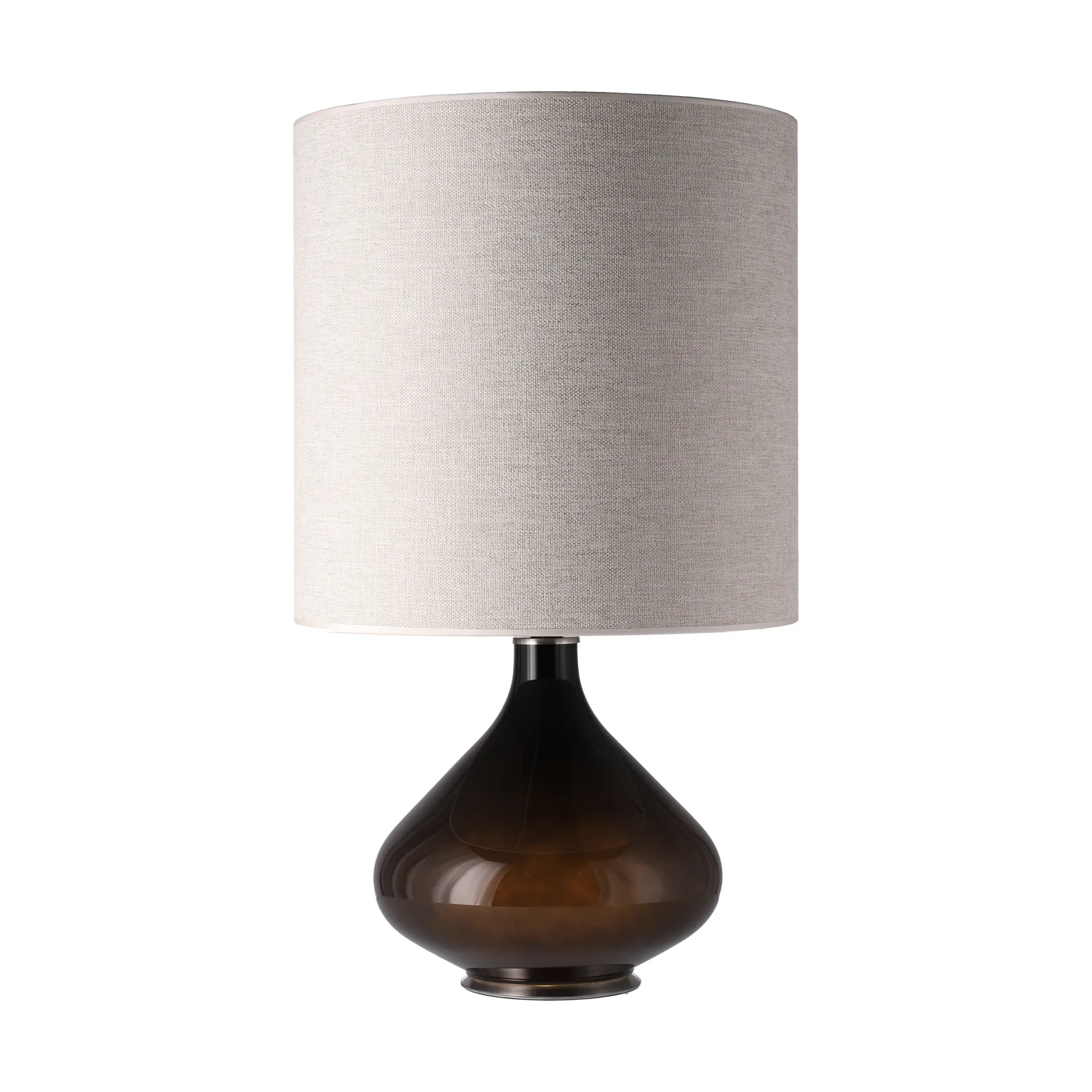 Flavia Tischleuchte schwarzer Lampenfuß, London Beige M Flavia Lamps