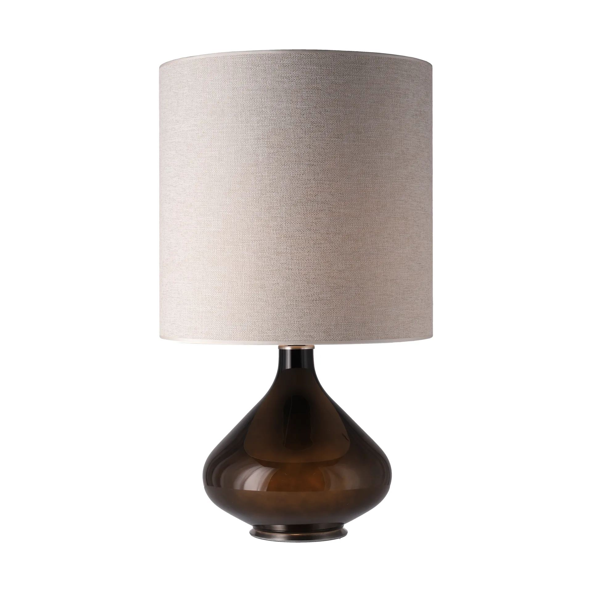 Flavia Tischleuchte schwarzer Lampenfuß, London Beige M Flavia Lamps