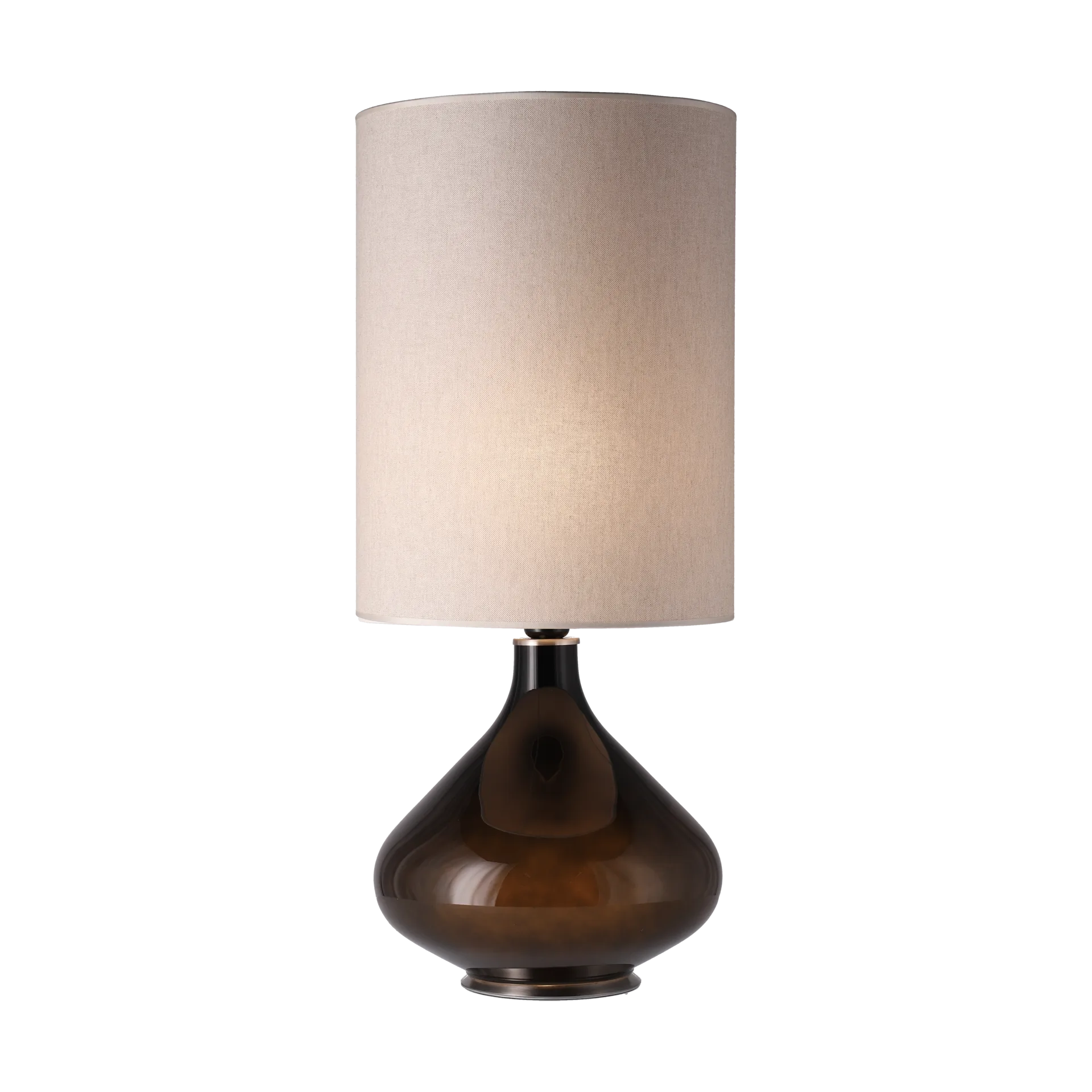 Flavia Tischleuchte schwarzer Lampenfuß, Milano Tostado L Flavia Lamps