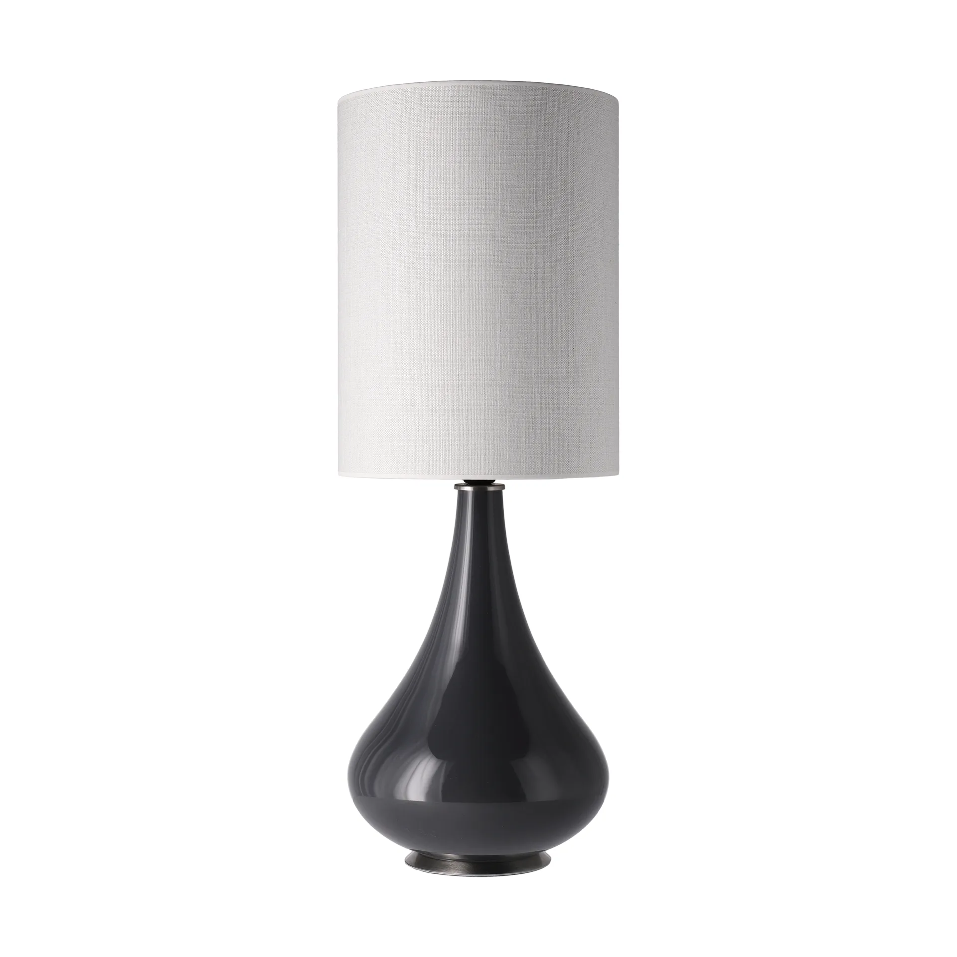 Renata Tischleuchte grauer Lampenfuß, Babel Beige L Flavia Lamps