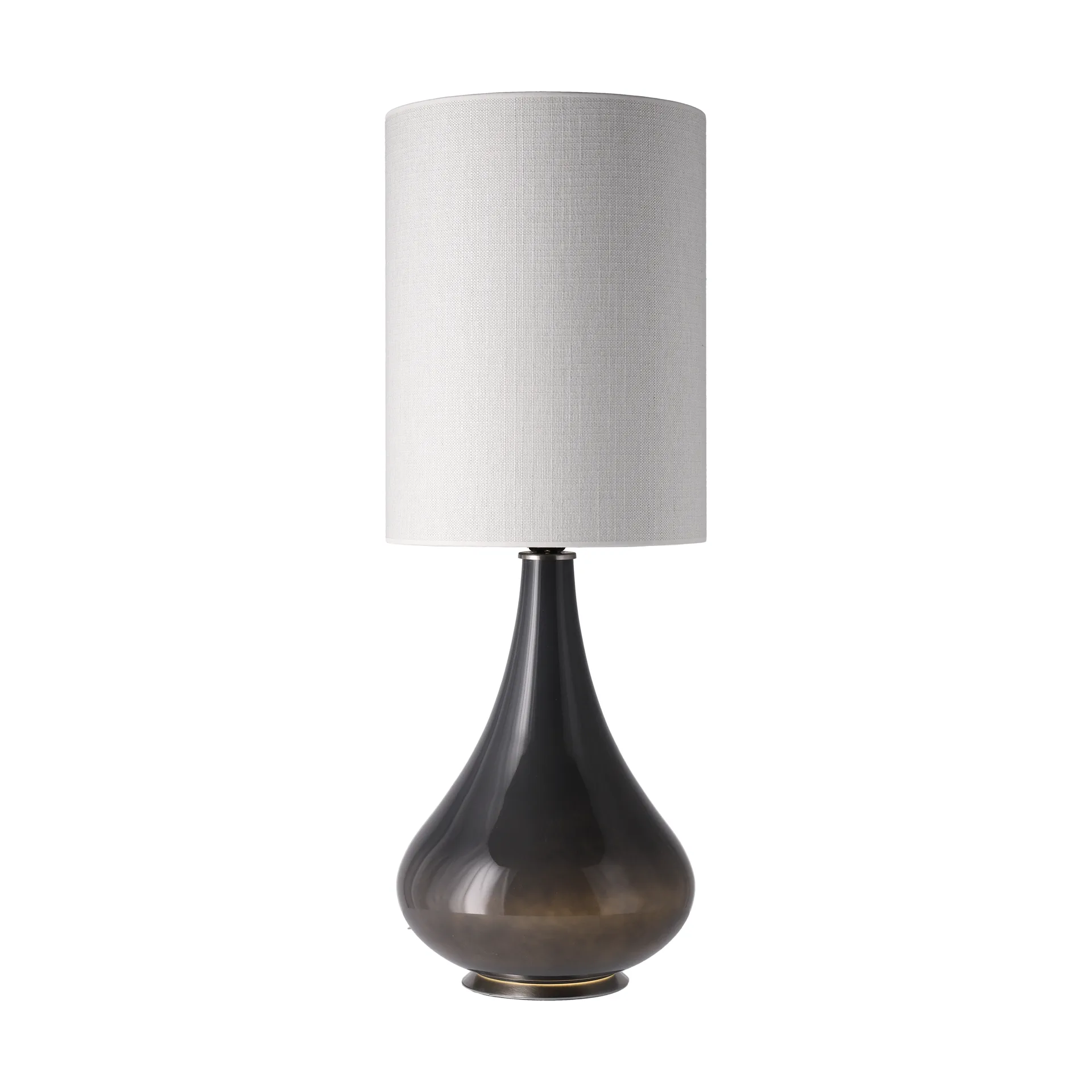 Renata Tischleuchte grauer Lampenfuß, Babel Beige L Flavia Lamps