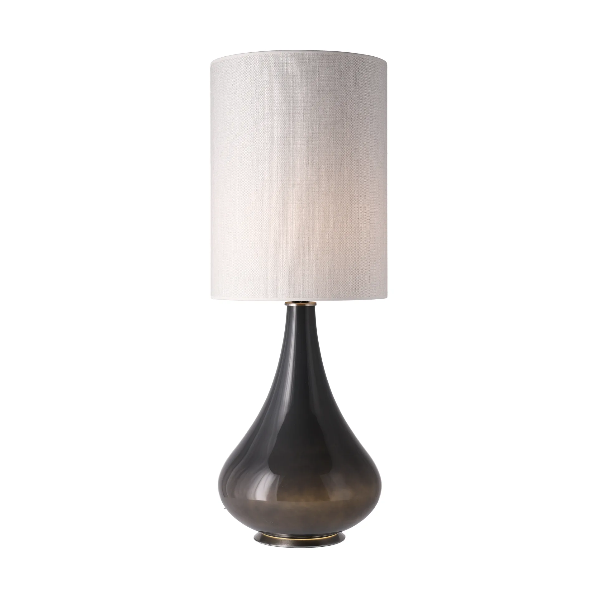 Renata Tischleuchte grauer Lampenfuß, Babel Beige L Flavia Lamps