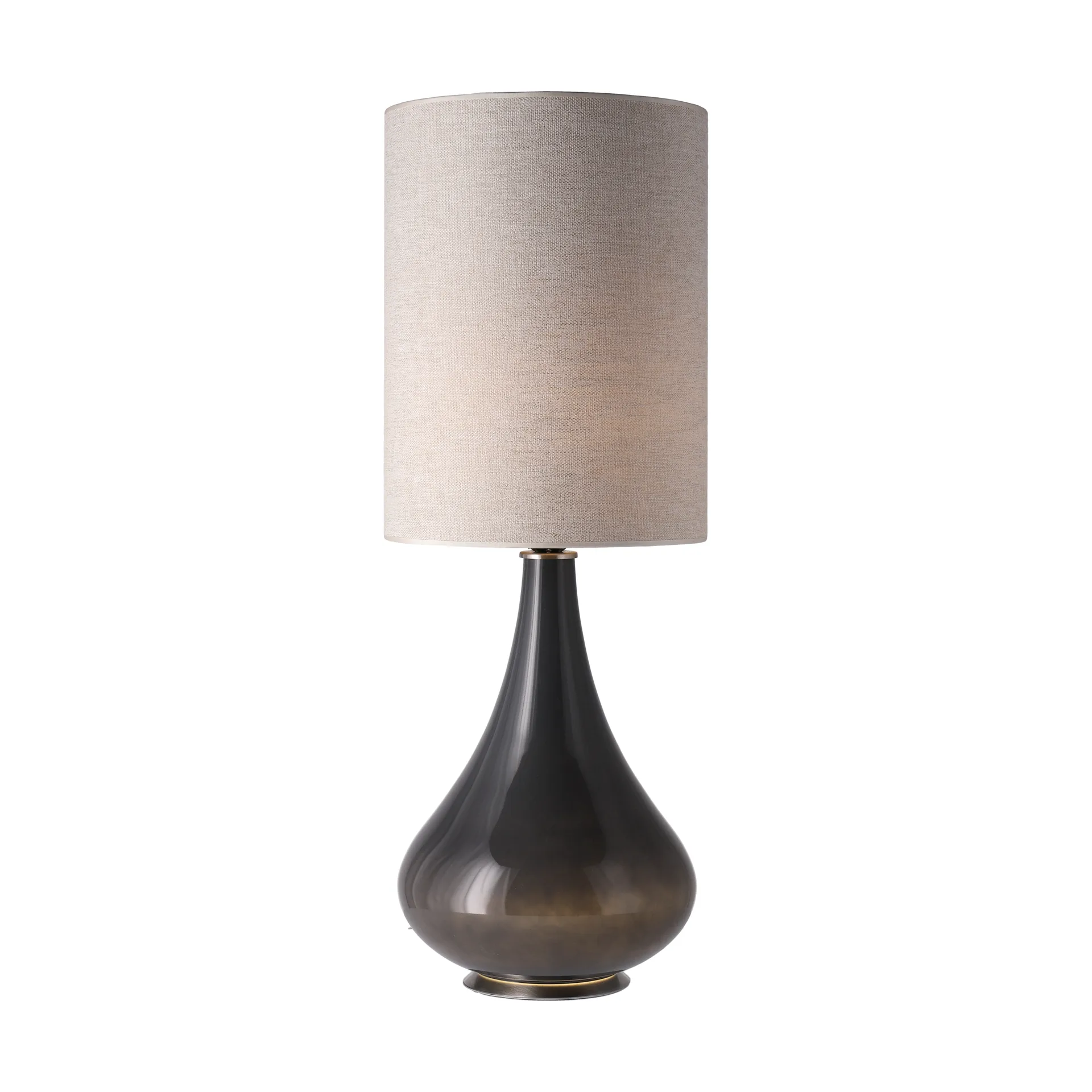 Renata Tischleuchte grauer Lampenfuß, London Beige L Flavia Lamps