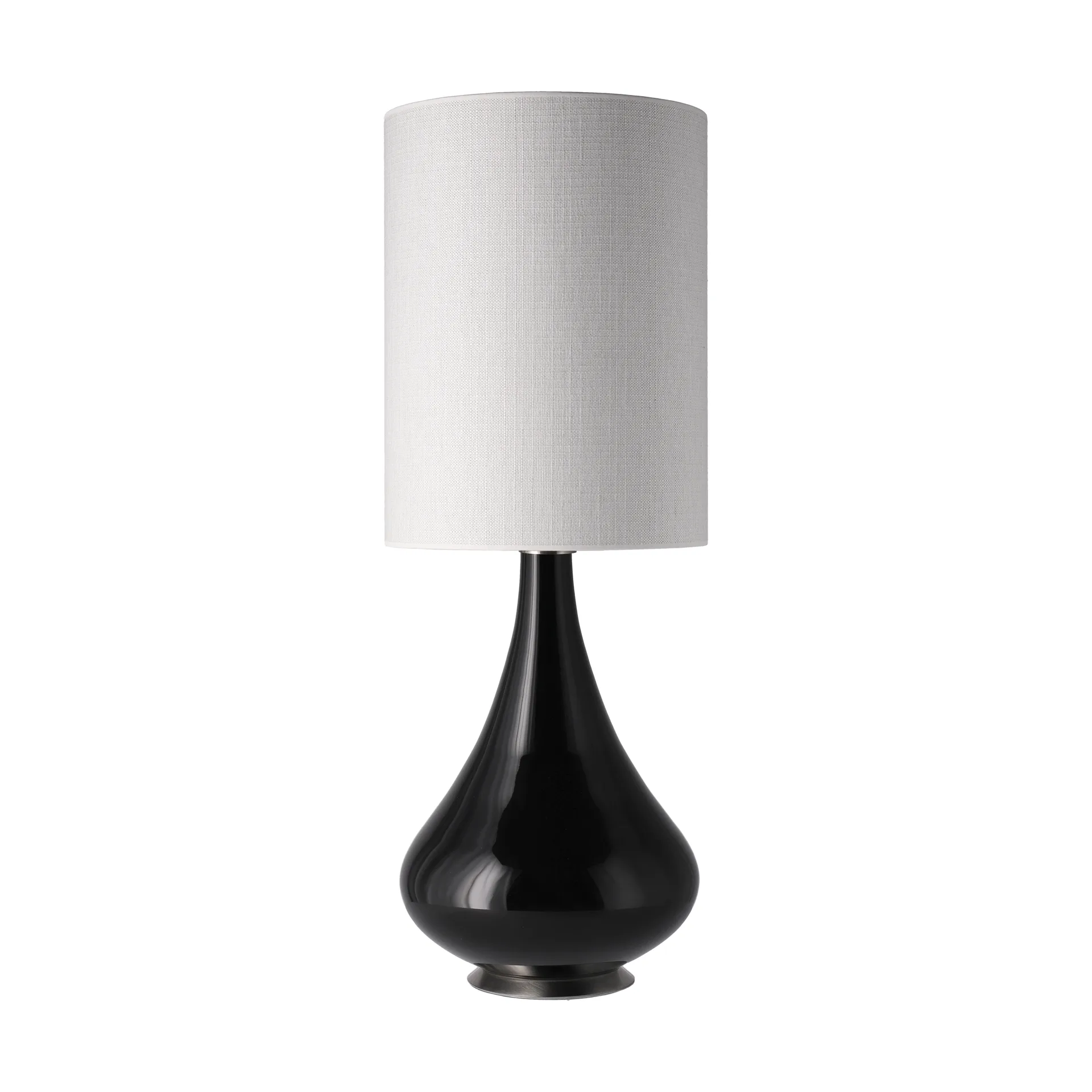 Renata Tischleuchte schwarzer Lampenfuß, Babel Beige L Flavia Lamps
