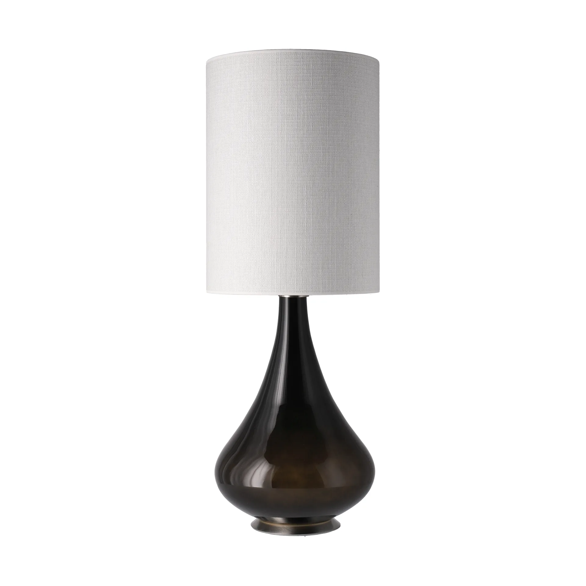 Renata Tischleuchte schwarzer Lampenfuß, Babel Beige L Flavia Lamps