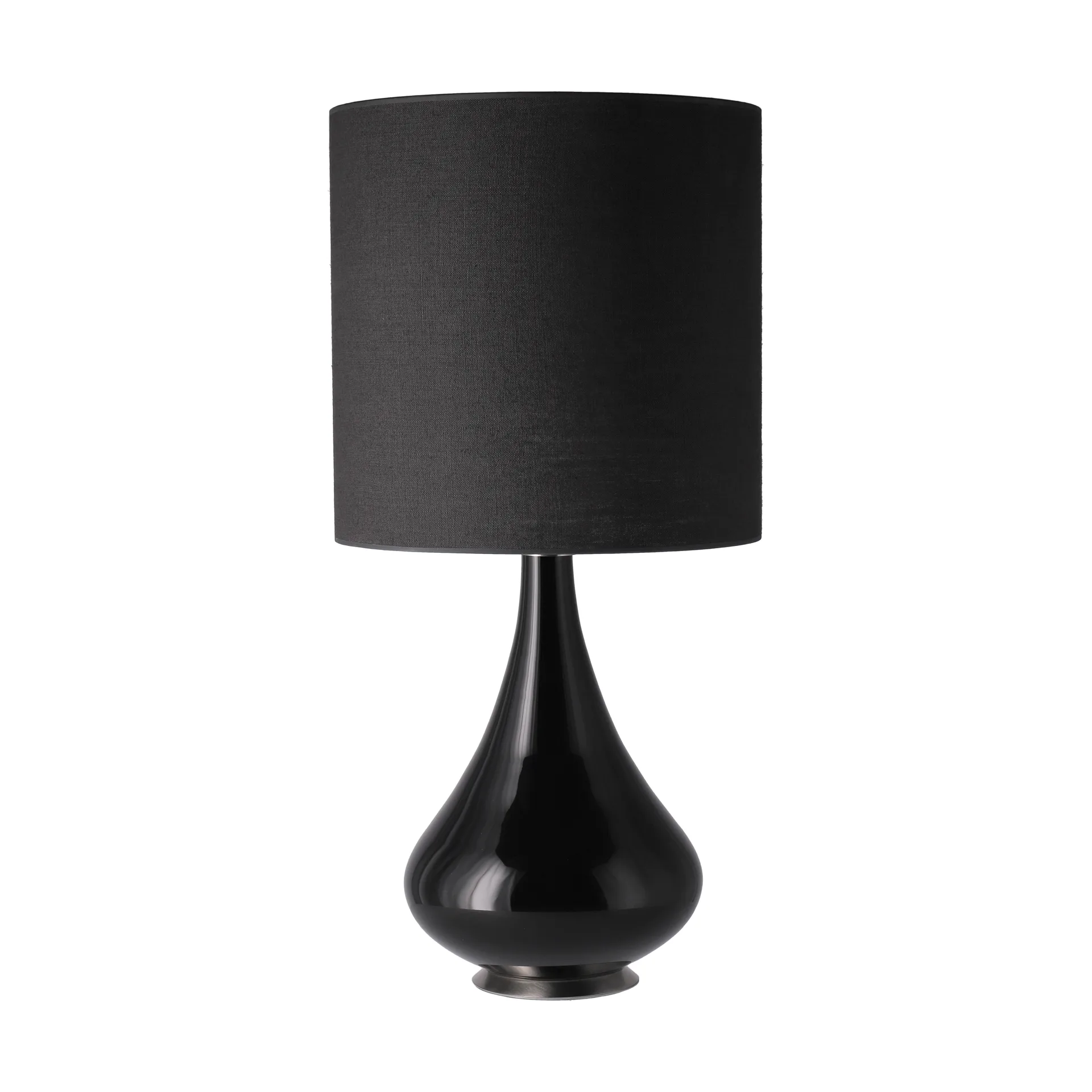 Renata Tischleuchte schwarzer Lampenfuß, Lino Negro M Flavia Lamps