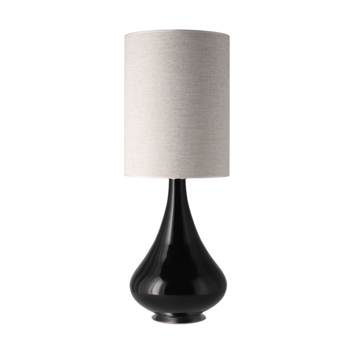 Renata Tischleuchte schwarzer Lampenfuß - London Beige L - Flavia Lamps