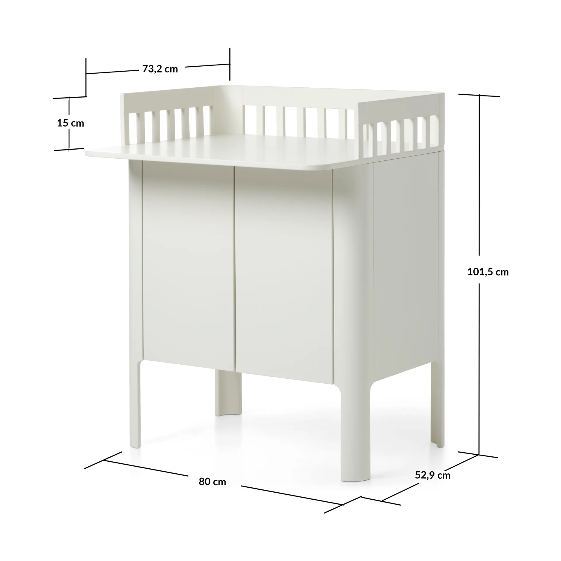 Nova Wickeltisch 80x101 cm, Creme FLEXA