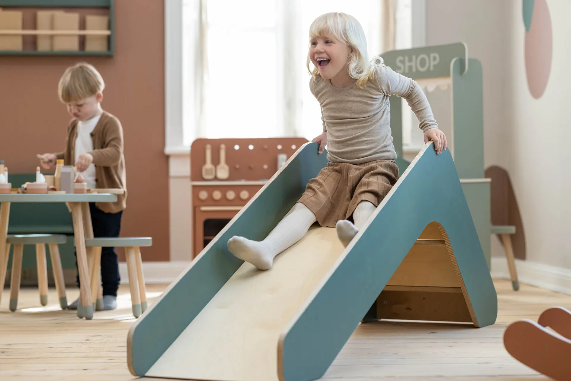 Spielen Rutsche, Grün FLEXA