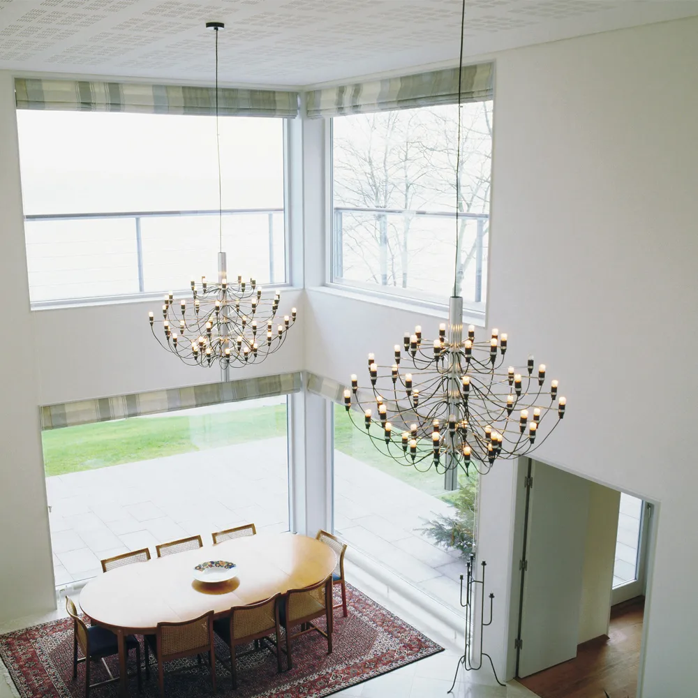 2097 Sarfatti Kronleuchter LED, Chrom 50 Lampen Flos