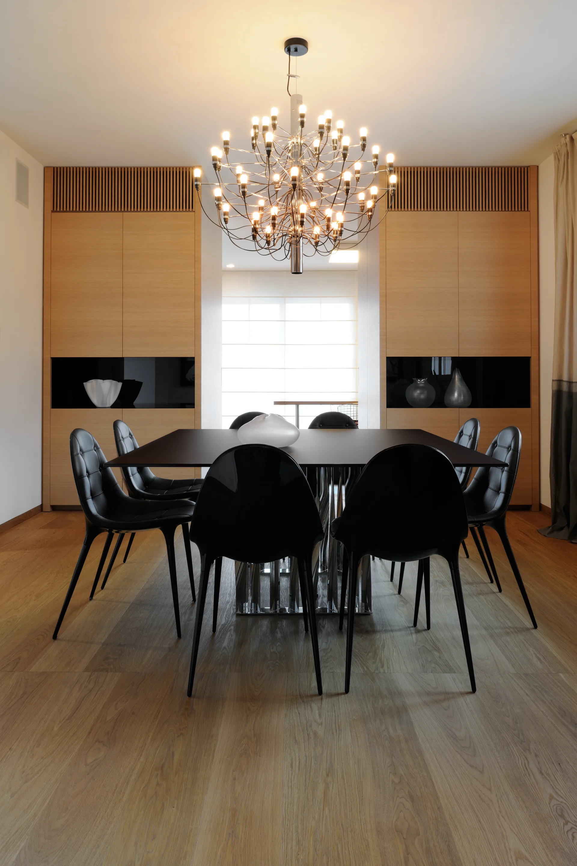 2097 Sarfatti Kronleuchter LED, Chrom 50 Lampen Flos