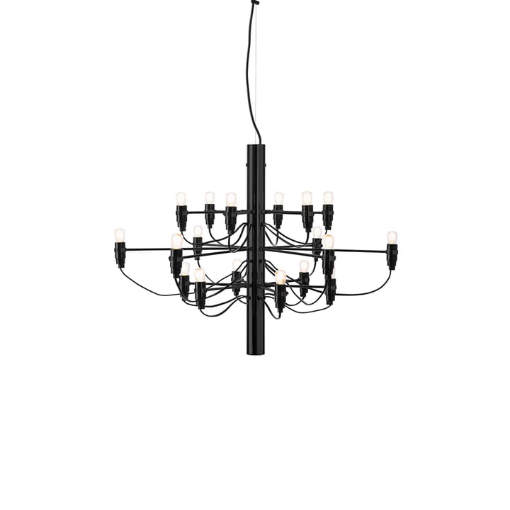 2097 Sarfatti Kronleuchter LED, Mattschwarz 18 Lampen Flos