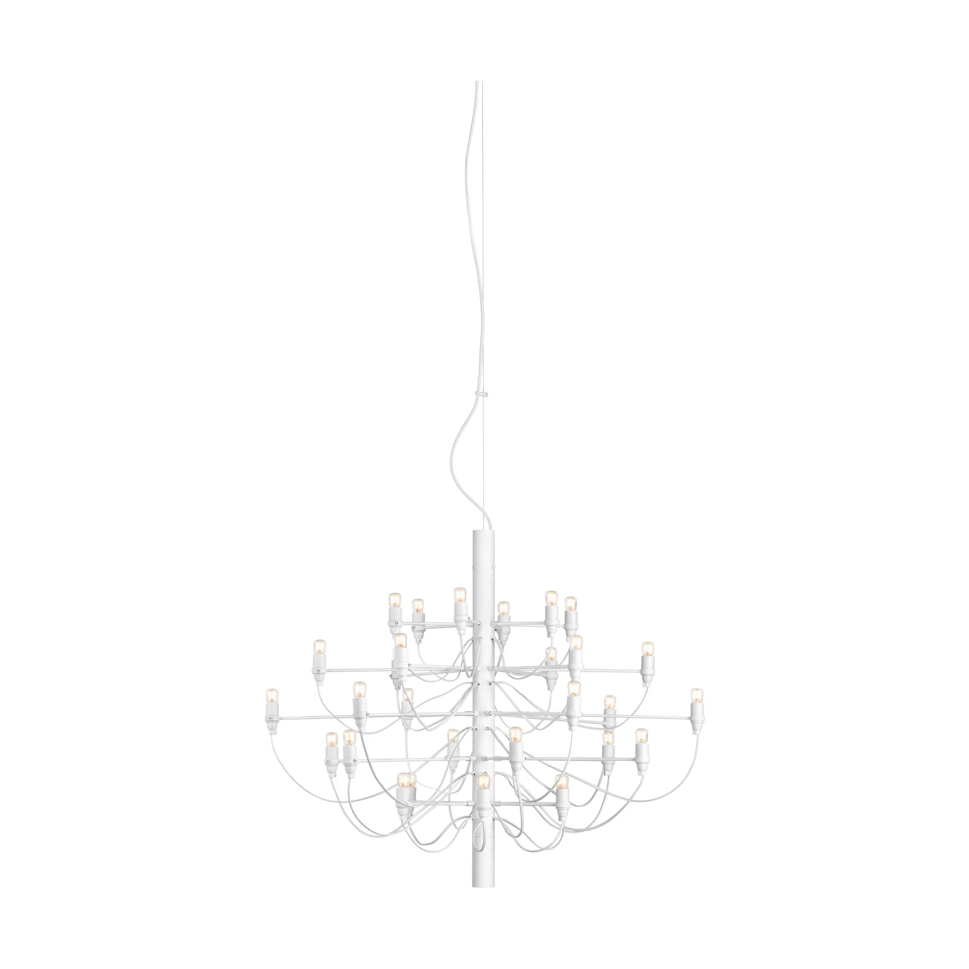 2097 Sarfatti Kronleuchter LED, Mattvit 30 Lampen Flos