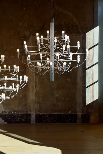2097 Sarfatti Kronleuchter LED - Mattvit 30 Lampen - Flos