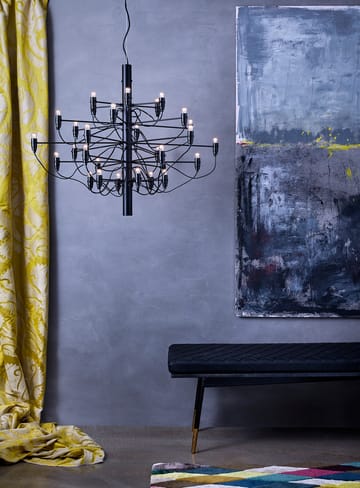2097 Sarfatti Kronleuchter - Mattschwarz 30 Lampen - Flos