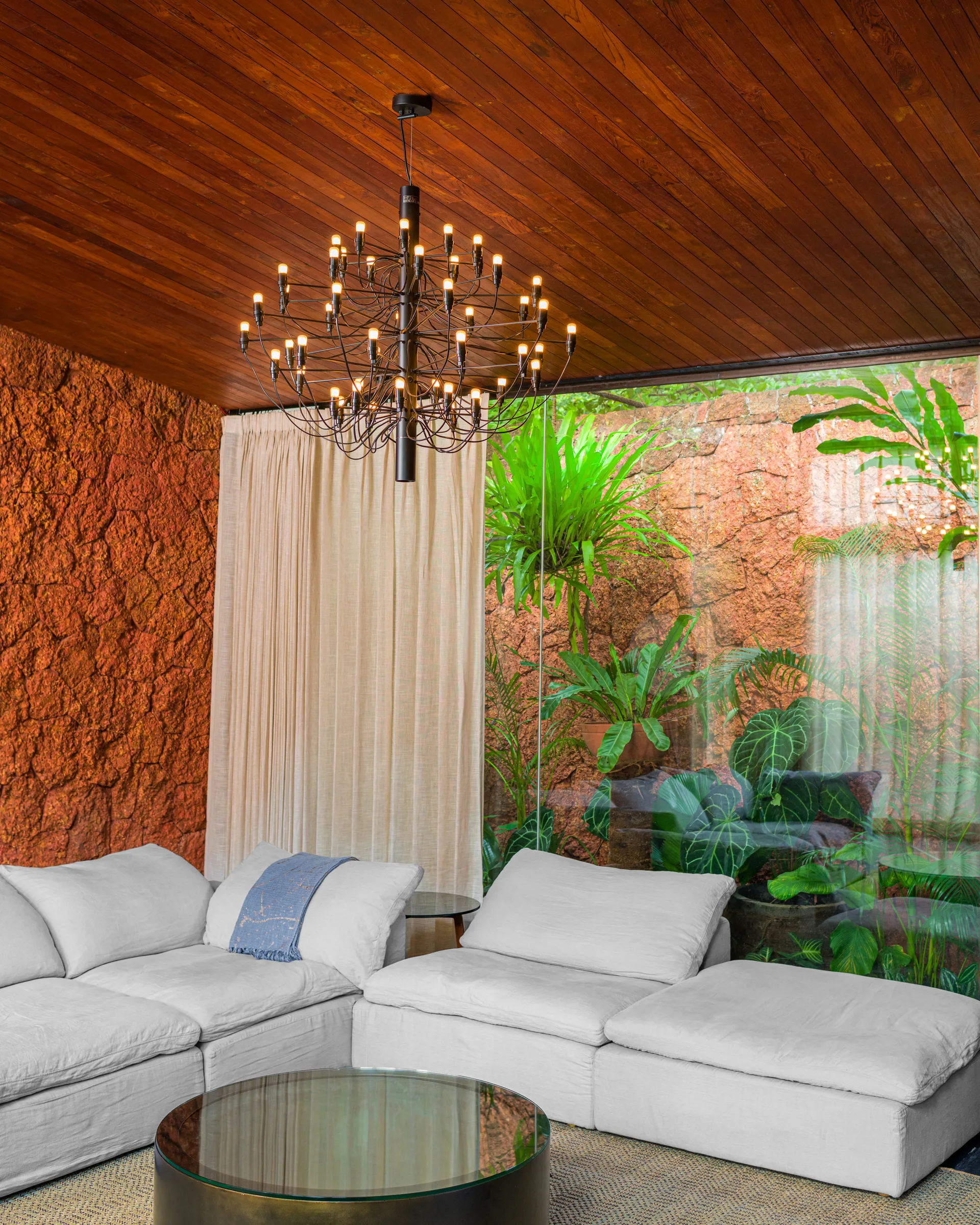 2097 Sarfatti Kronleuchter, Mattschwarz 50 Lampen Flos