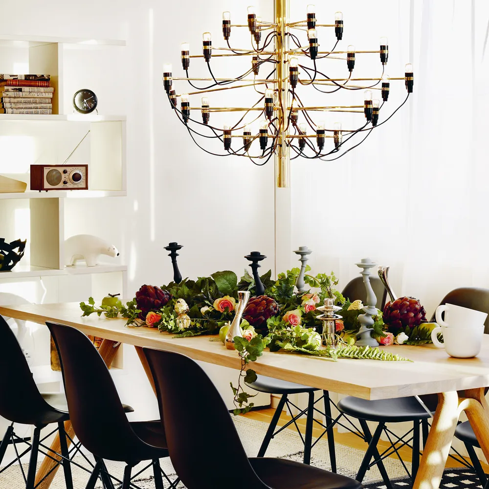 2097 Sarfatti Kronleuchter, Messing 30 Lampen Flos