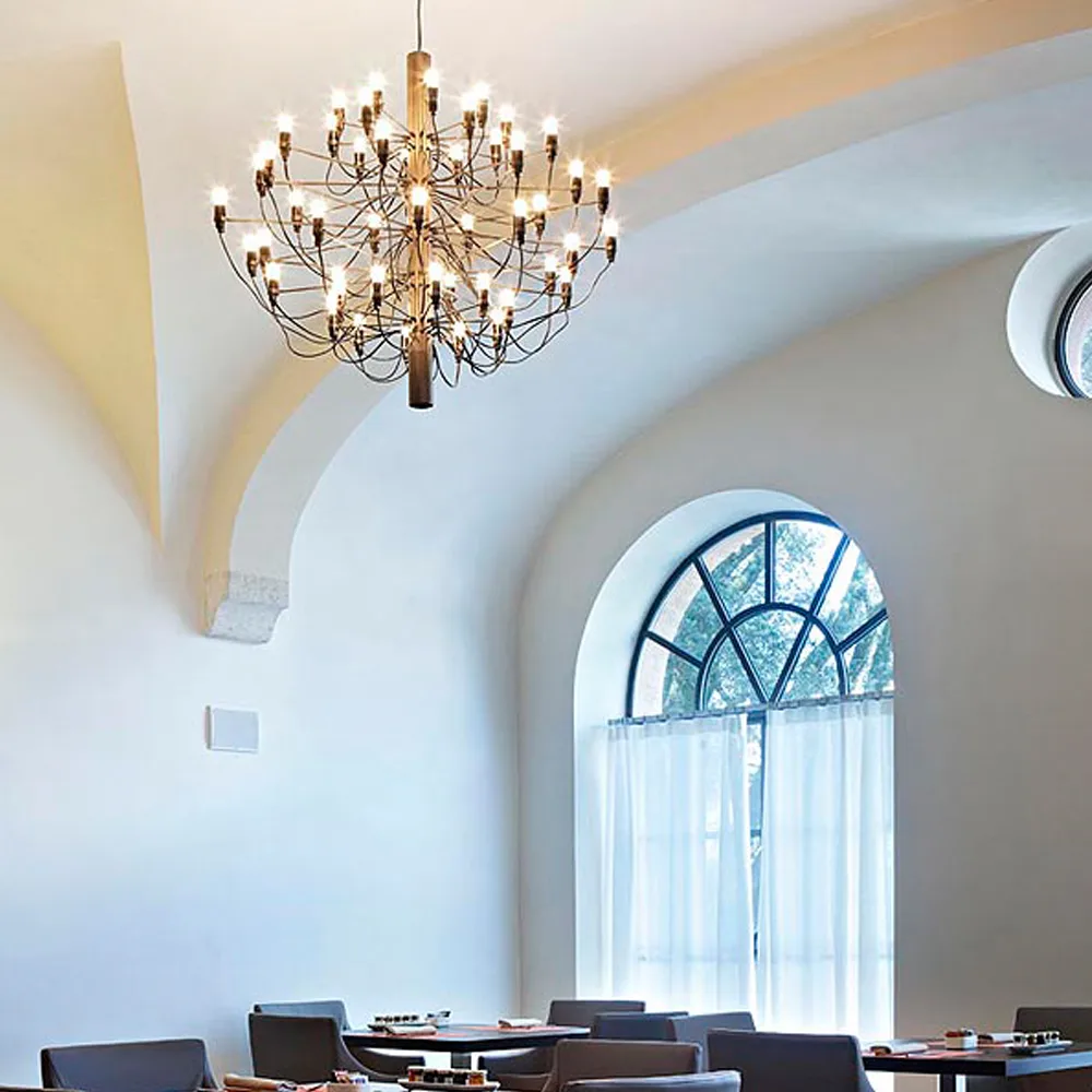 2097 Sarfatti Kronleuchter, Messing 50 Leuchten Flos