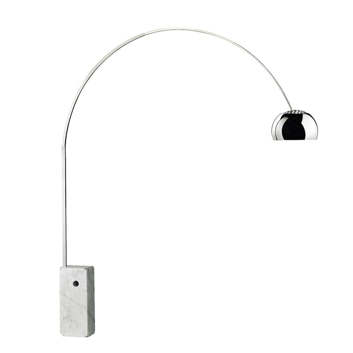 Arco Stehleuchte - Chrom-Fuß aus Carrara-Marmor - Flos