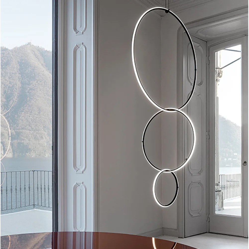 Arrangements Round Pendelleuchte, Black, large Flos