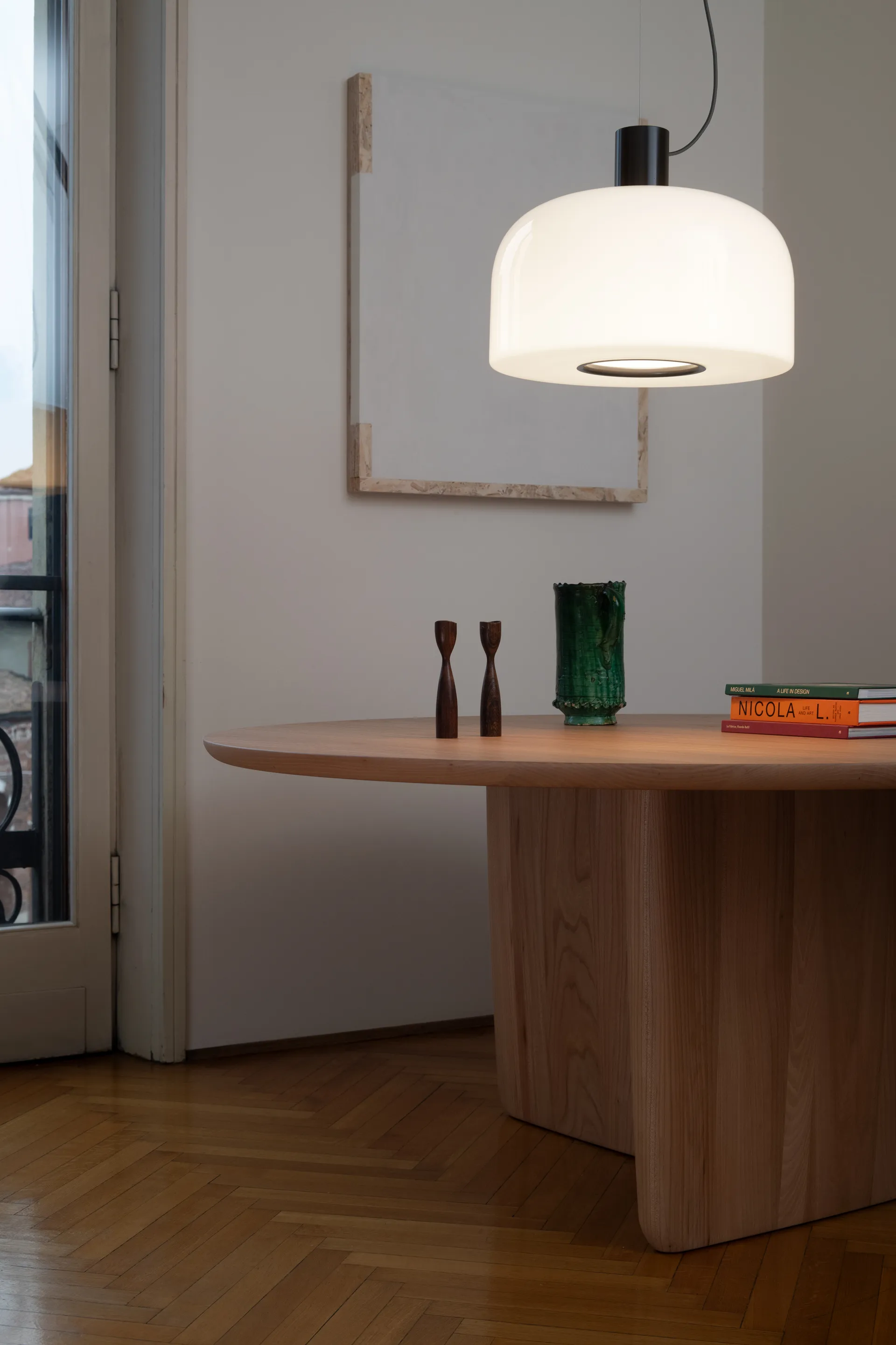 Bellhop Glass S1 Pendelleuchte, Cioko Flos