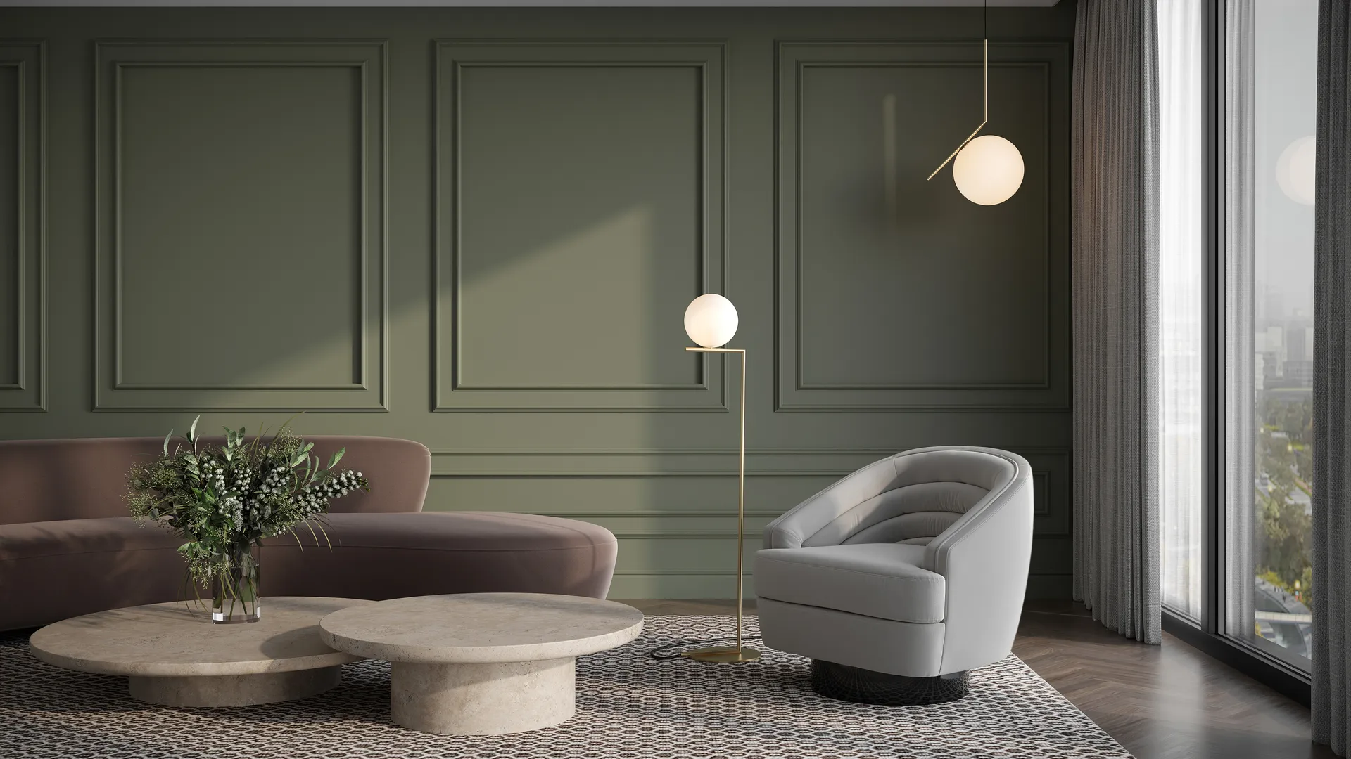 IC F1 Stehleuchte 135 cm, Gold Flos