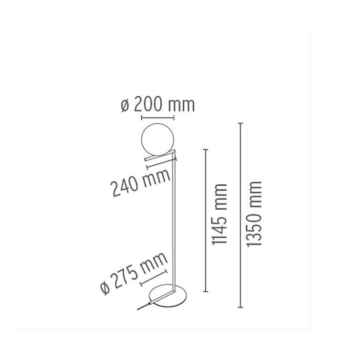IC lights F1 Stehleuchte, Messing gebürstet-opalglas Flos
