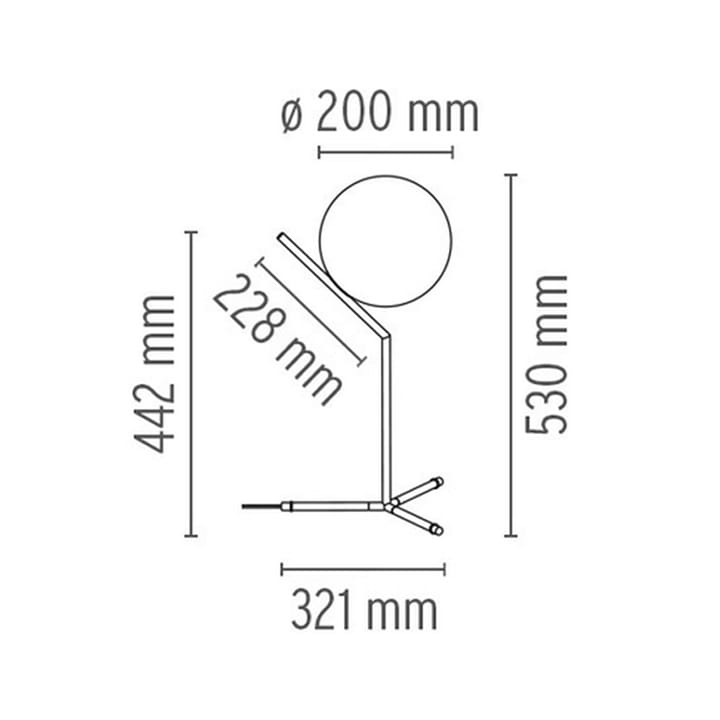 IC Lights T1 High Tischleuchte, Krom-opal Flos