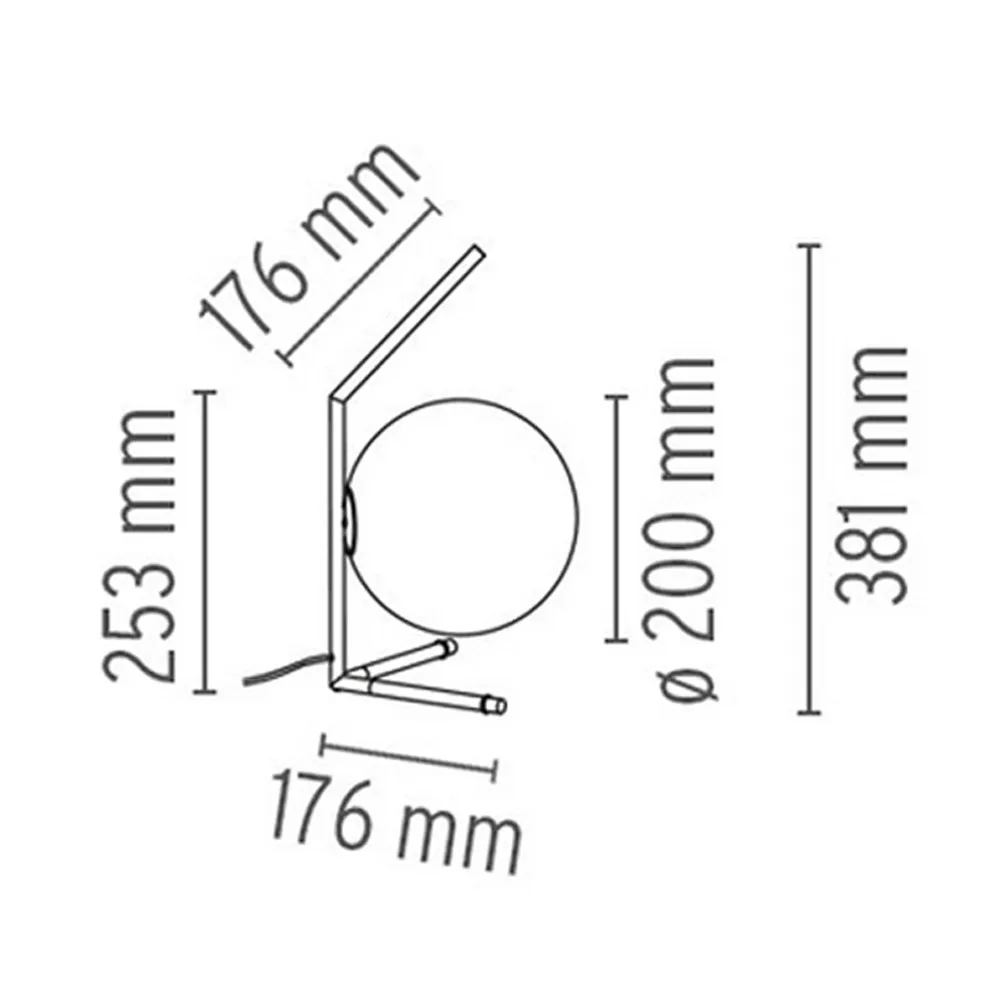 IC lights T1 low Tischleuchte, Krom-opal Flos