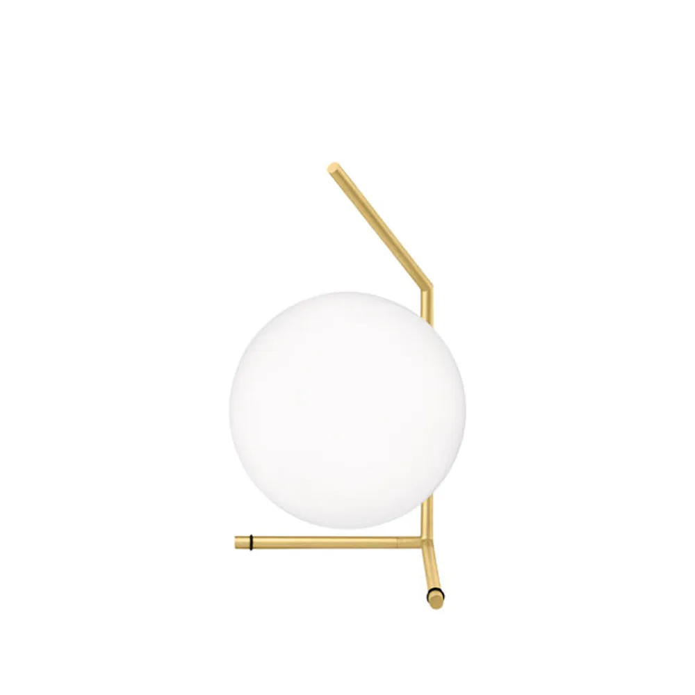 IC lights T1 low Tischleuchte, Messing gebürstet-opalglas Flos