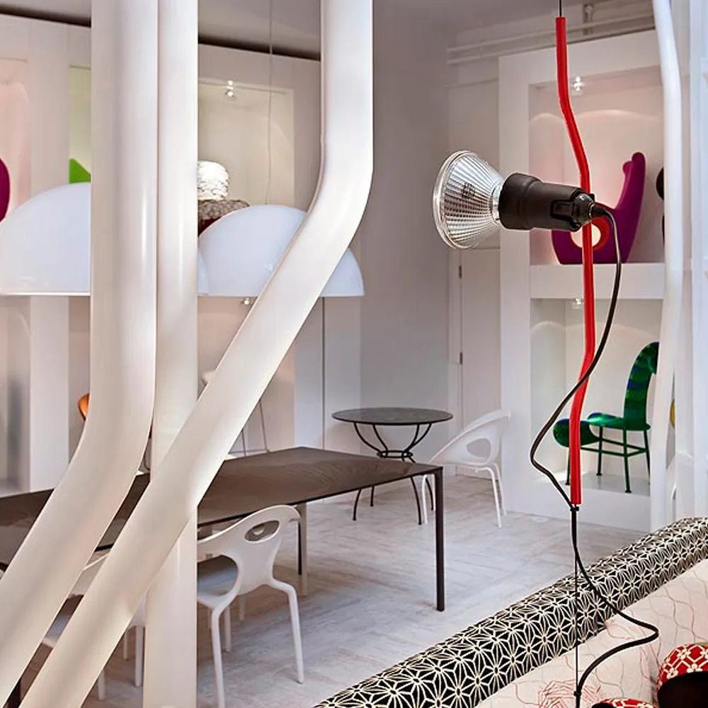 Parentesi Steh- und Deckenleuchte, Rot Flos